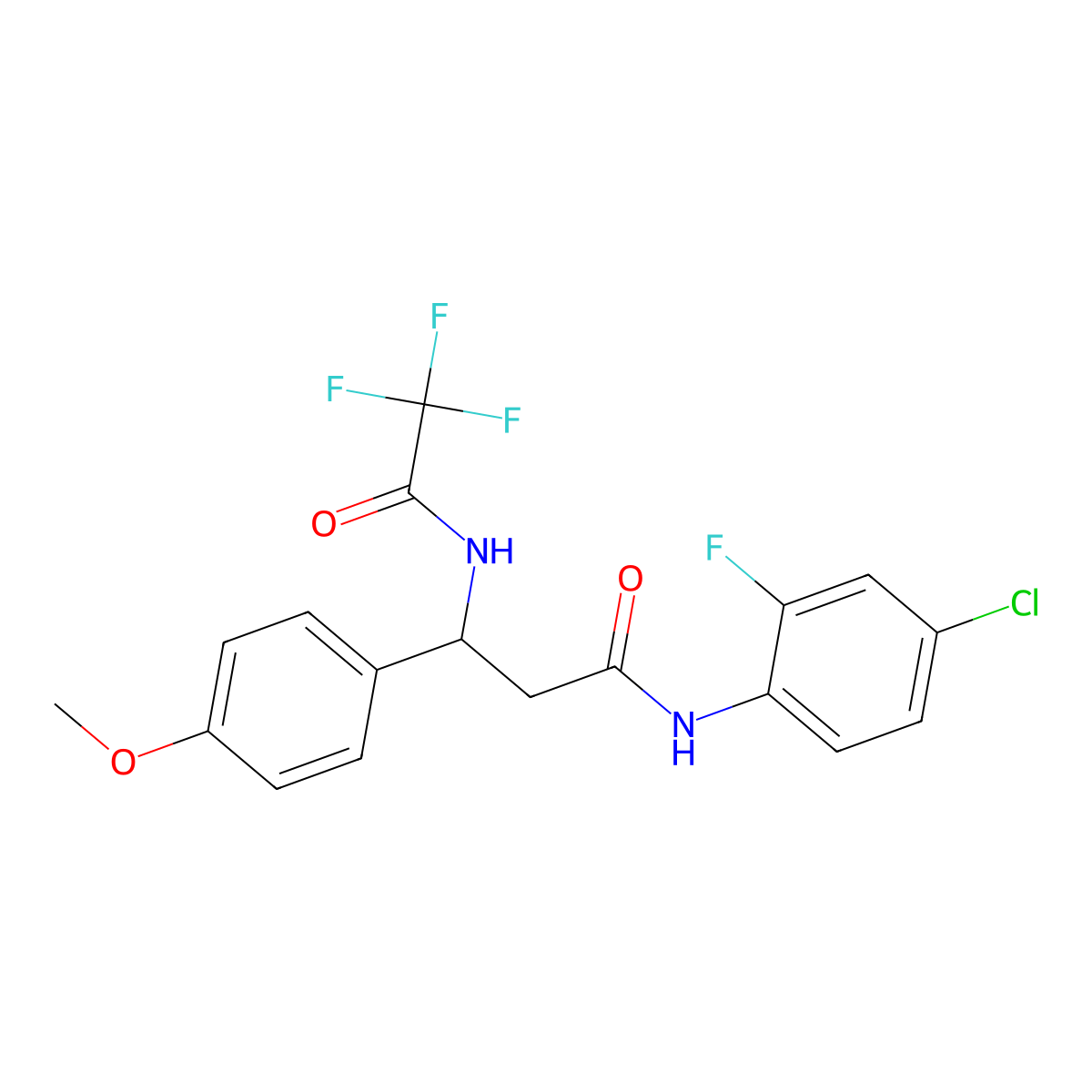 N-(4-chloro-2-fluorophenyl)-3-(4-methoxyphenyl)-3-[(2,2,2-trifluoroacetyl)amino]propanamide molecular structure, CAS 439108-90-4