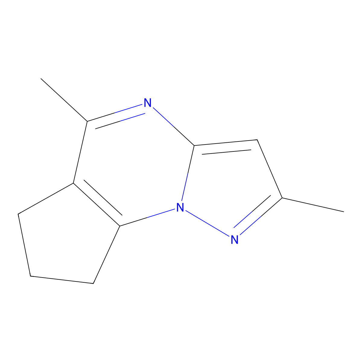 2,5-dimethyl-7,8-dihydro-6H-cyclopenta[e]pyrazolo[1,5-a]pyrimidine molecular structure, CAS 439108-93-7