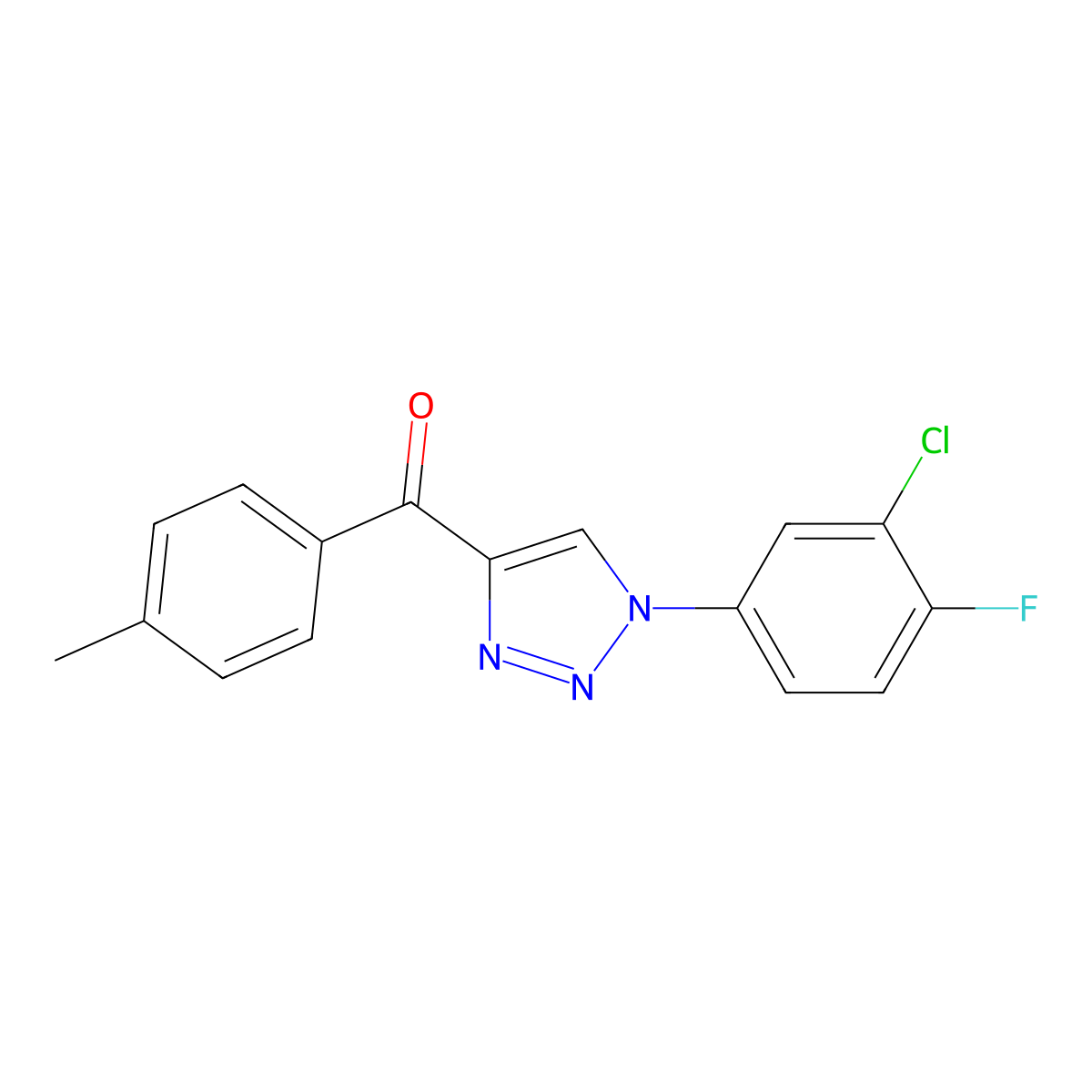 [1-(3-chloro-4-fluorophenyl)-1H-1,2,3-triazol-4-yl](4-methylphenyl)methanone molecular structure, CAS 439109-00-9