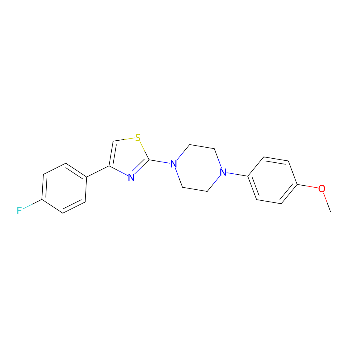 1-[4-(4-Fluorophenyl)-1,3-thiazol-2-yl]-4-(4-methoxyphenyl)piperazine molecular structure, CAS 439109-01-0