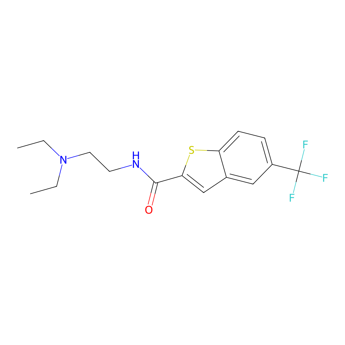 N-[2-(diethylamino)ethyl]-5-(trifluoromethyl)-1-benzothiophene-2-carboxamide molecular structure, CAS 439109-04-3