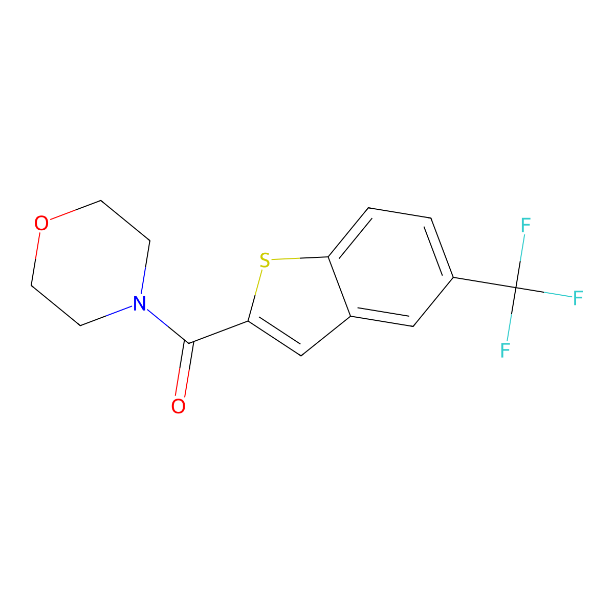 Morpholino[5-(trifluoromethyl)-1-benzothiophen-2-yl]methanone molecular structure, CAS 439109-05-4
