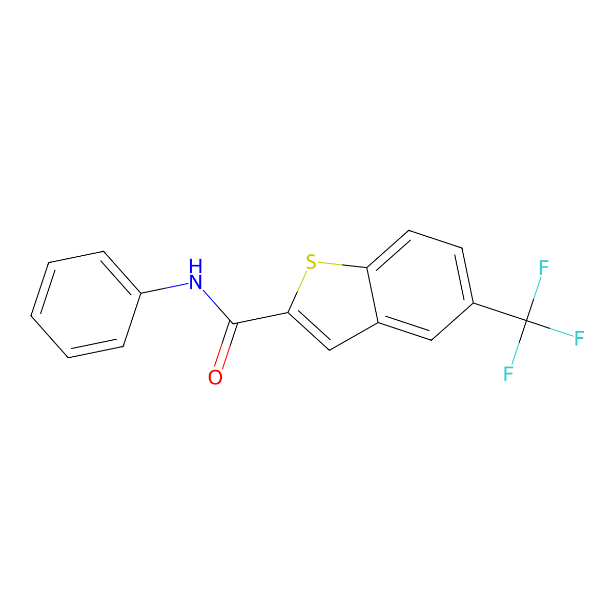 N-phenyl-5-(trifluoromethyl)-1-benzothiophene-2-carboxamide molecular structure, CAS 439109-06-5