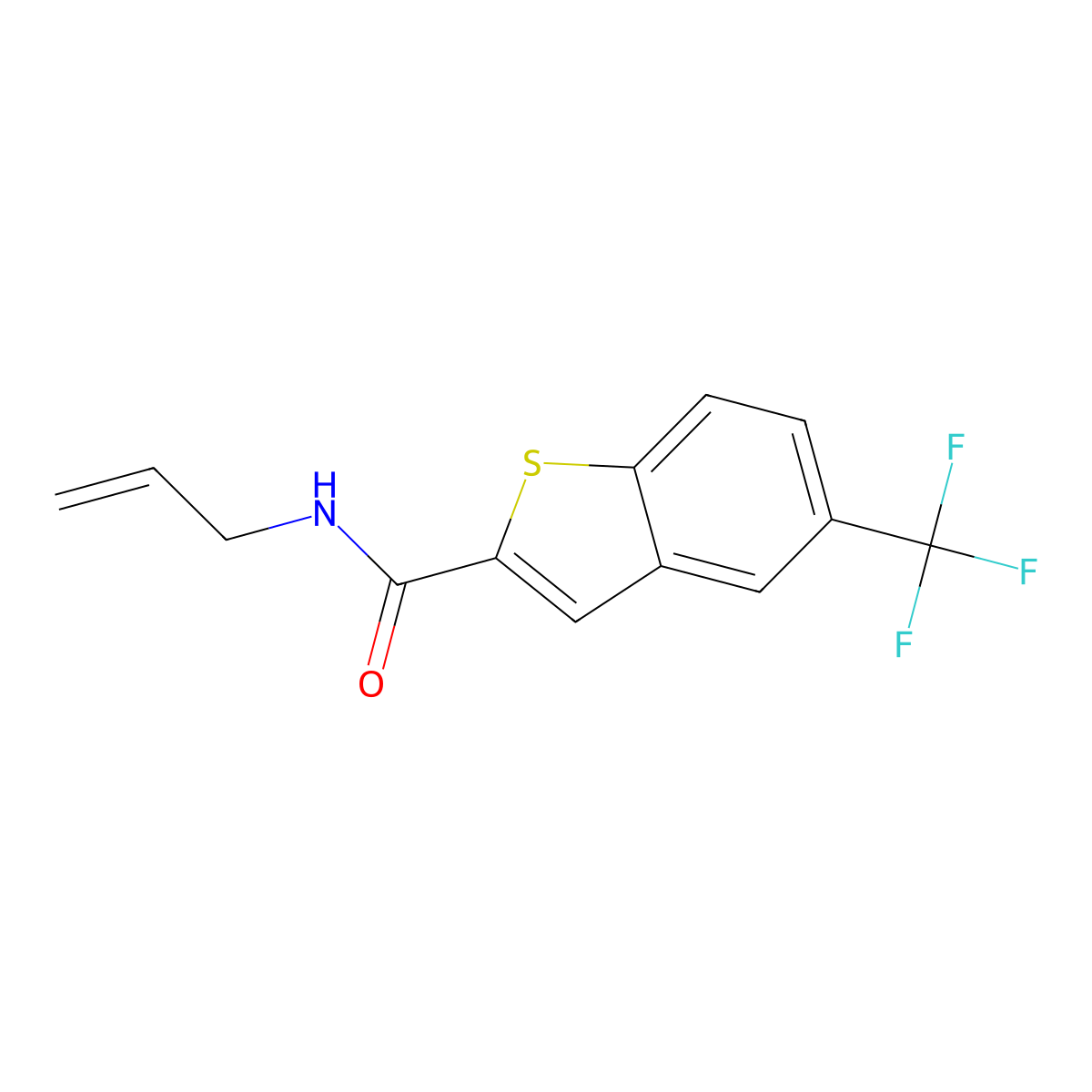 N-allyl-5-(trifluoromethyl)-1-benzothiophene-2-carboxamide molecular structure, CAS 439109-08-7