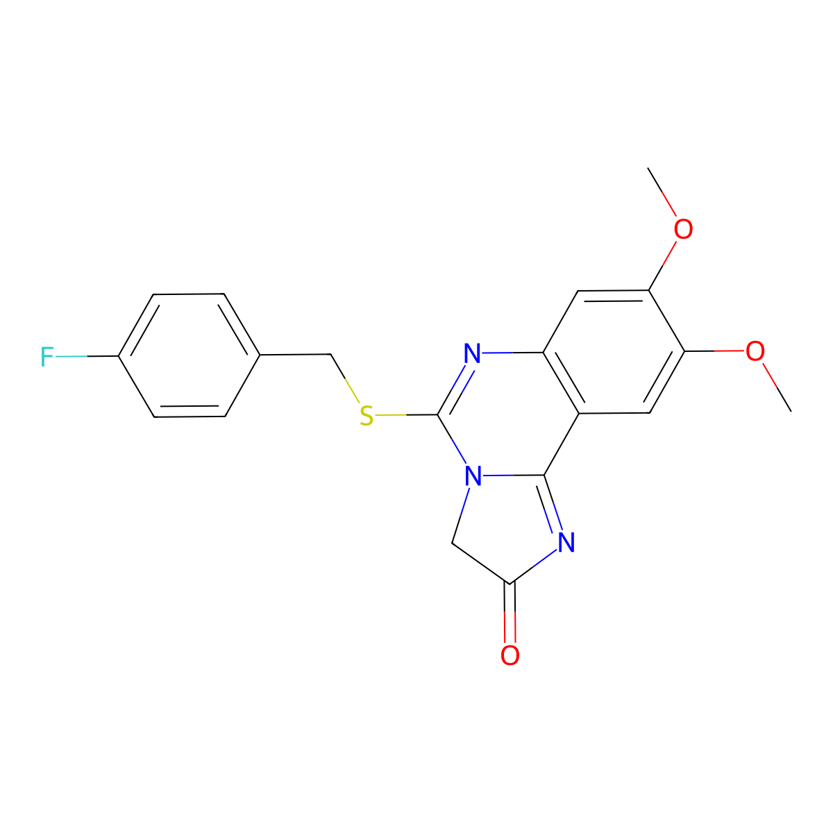 5-[(4-fluorobenzyl)sulfanyl]-8,9-dimethoxyimidazo[1,2-c]quinazolin-2(3H)-one molecular structure, CAS 439109-12-3