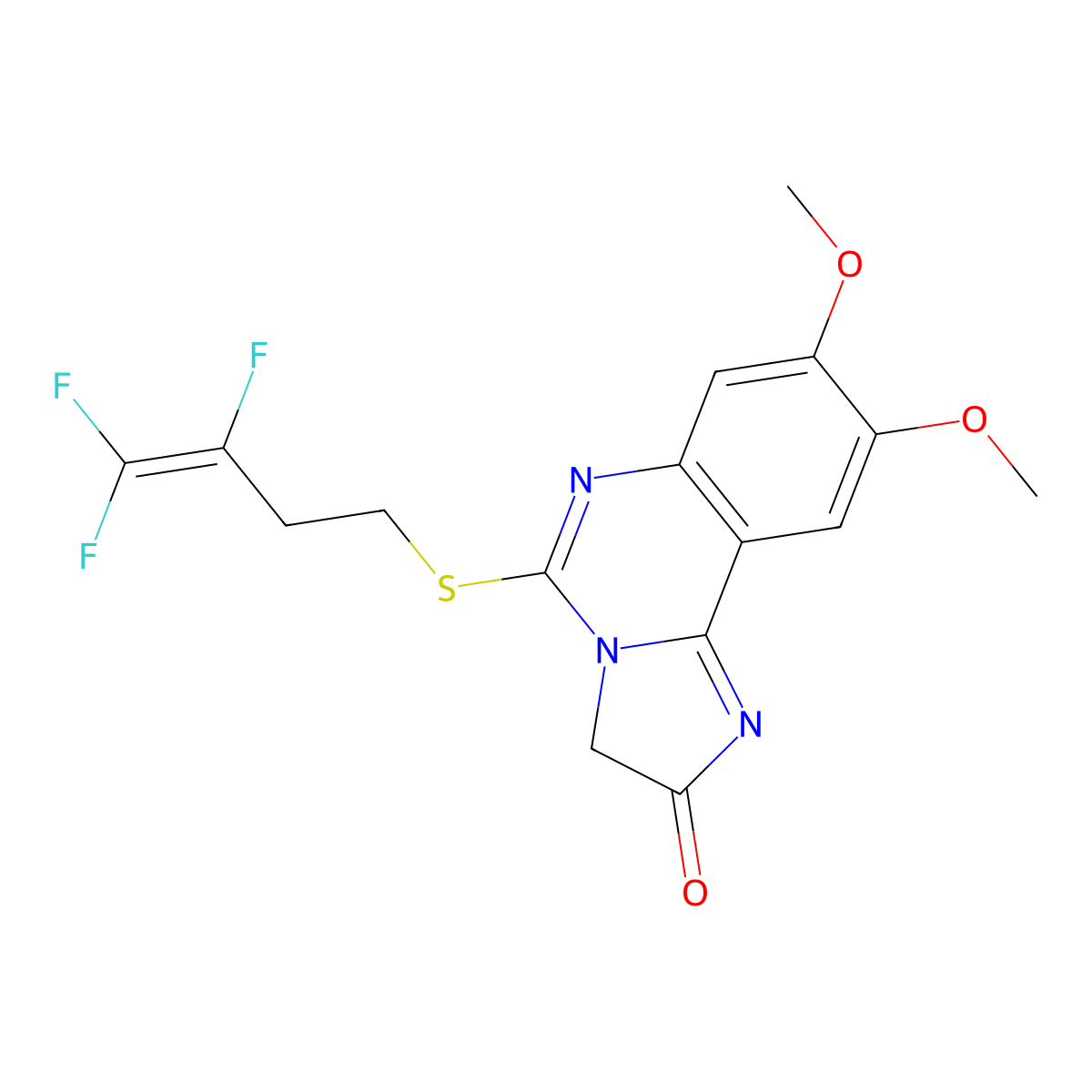 8,9-dimethoxy-5-[(3,4,4-trifluoro-3-butenyl)sulfanyl]imidazo[1,2-c]quinazolin-2(3H)-one molecular structure, CAS 439109-31-6