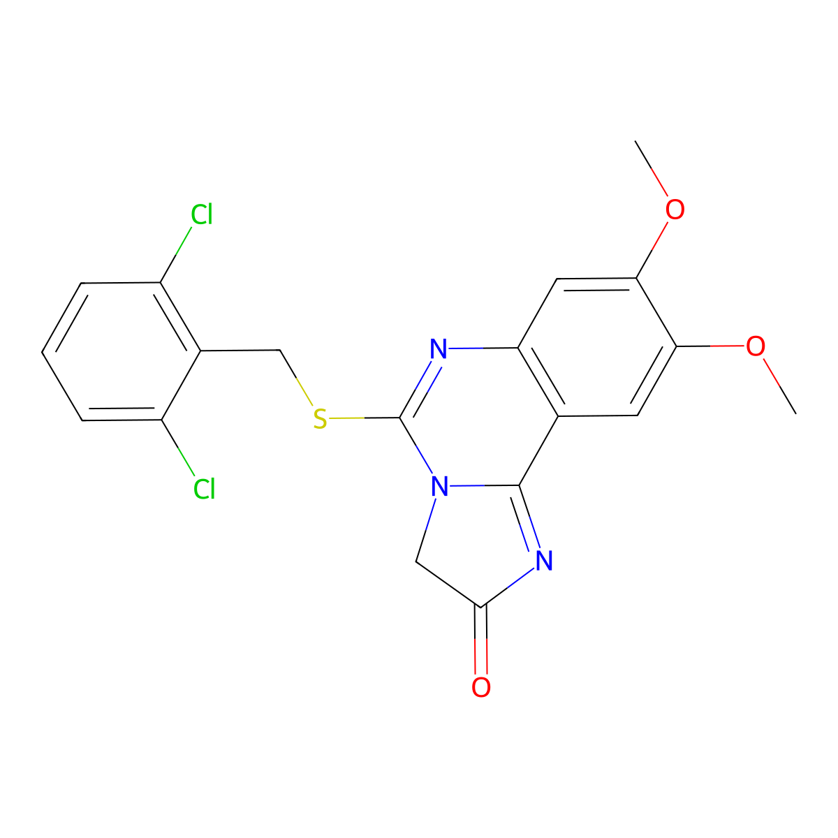 5-[(2,6-dichlorobenzyl)sulfanyl]-8,9-dimethoxyimidazo[1,2-c]quinazolin-2(3H)-one molecular structure, CAS 439109-49-6