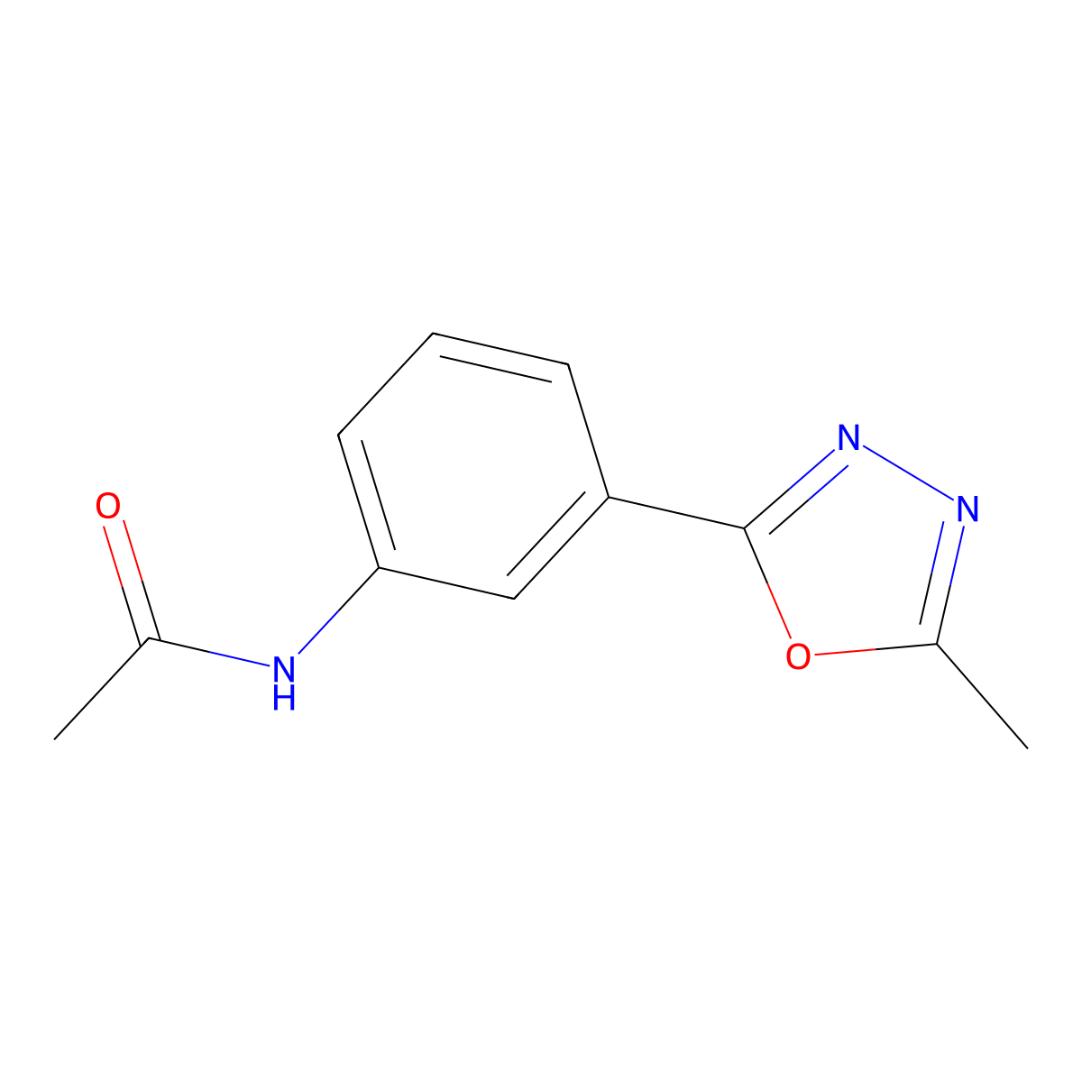 N-[3-(5-methyl-1,3,4-oxadiazol-2-yl)phenyl]acetamide molecular structure, CAS 439109-50-9