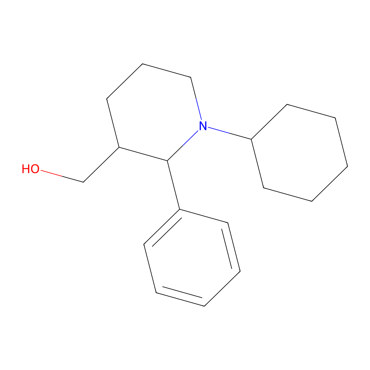(1-Cyclohexyl-2-phenylpiperidin-3-yl)methanol molecular structure, CAS 439109-52-1