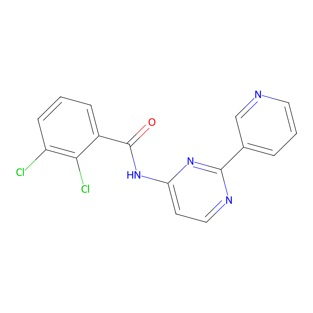 2,3-dichloro-N-[2-(3-pyridinyl)-4-pyrimidinyl]benzenecarboxamide molecular structure, CAS 439109-54-3