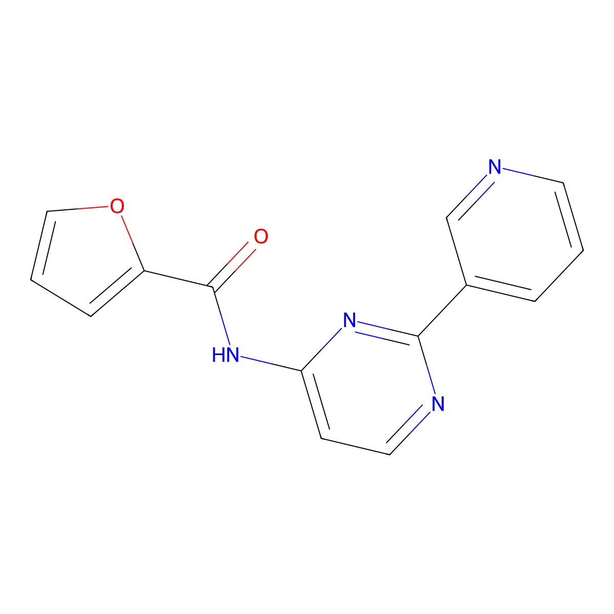 N-[2-(3-pyridinyl)-4-pyrimidinyl]-2-furamide molecular structure, CAS 439109-55-4
