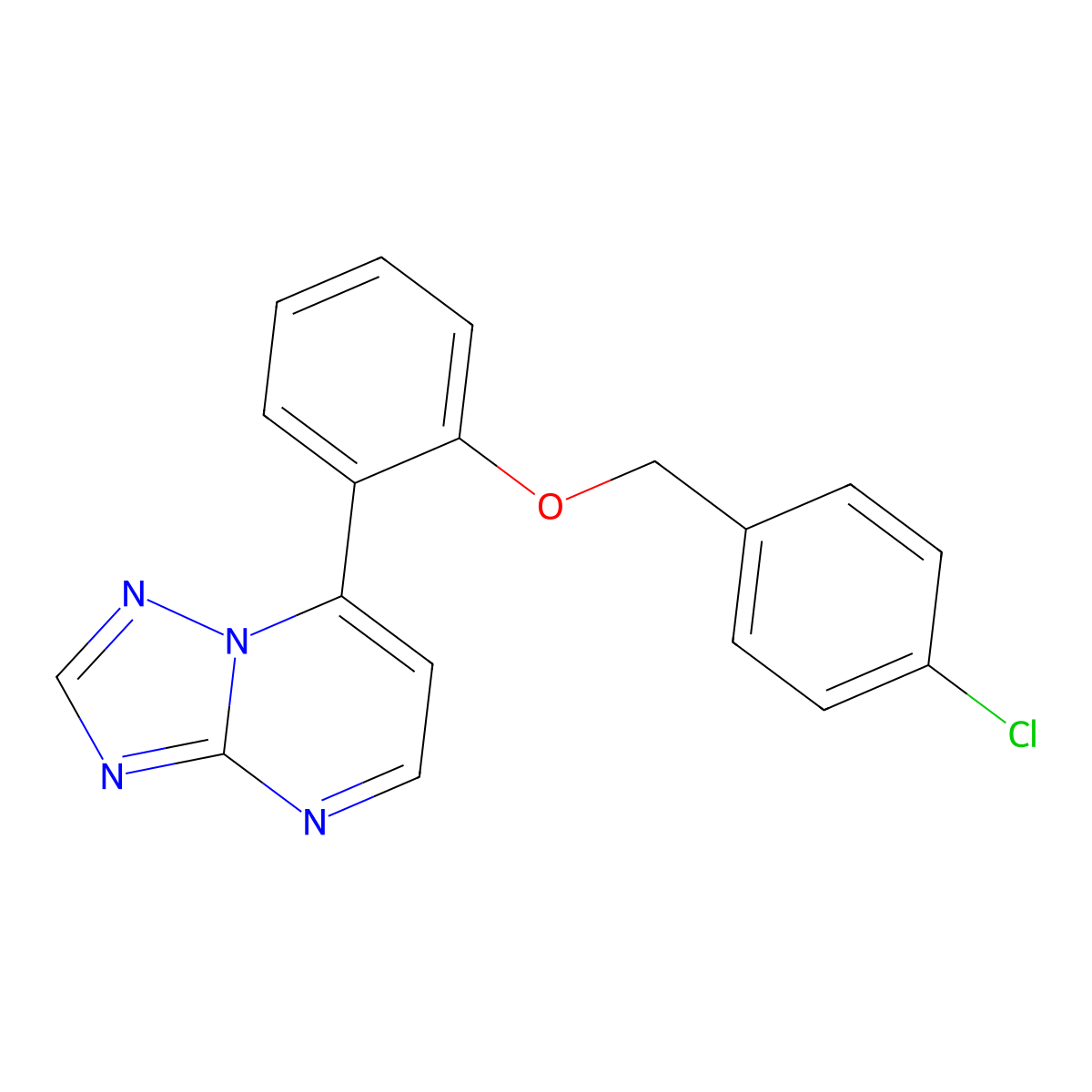 7-{2-[(4-Chlorobenzyl)oxy]phenyl}[1,2,4]triazolo[1,5-a]pyrimidine molecular structure, CAS 439109-59-8