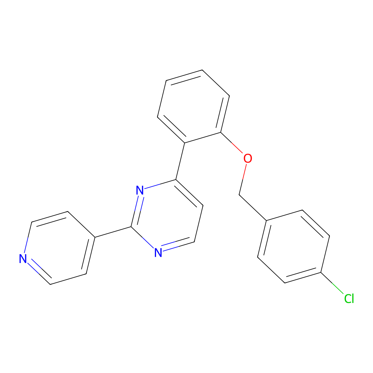 4-{2-[(4-Chlorobenzyl)oxy]phenyl}-2-(4-pyridinyl)pyrimidine molecular structure, CAS 439109-62-3
