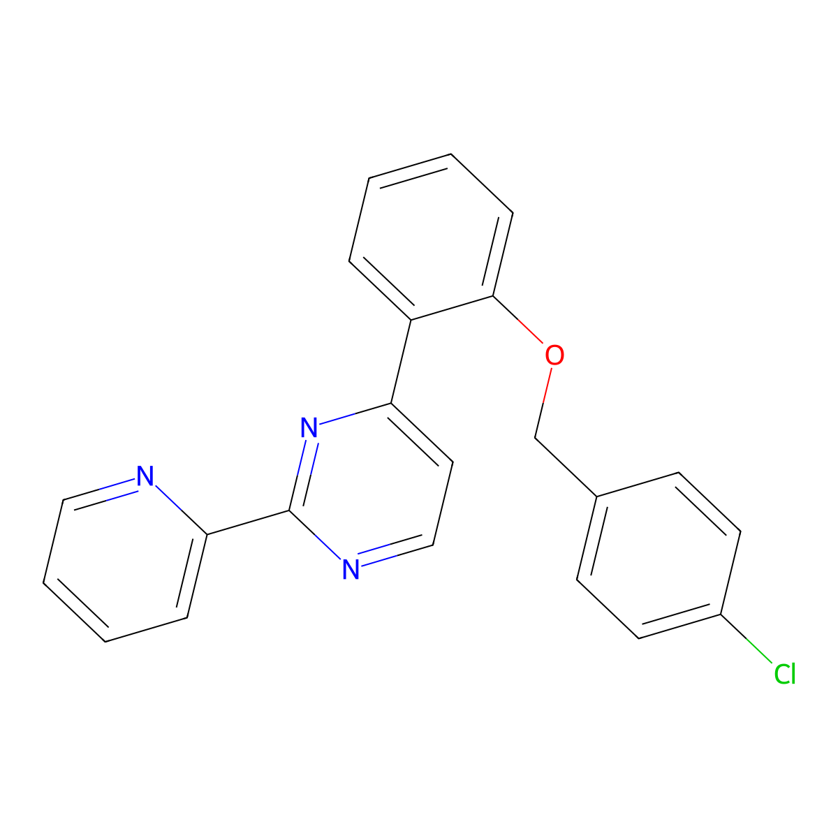 4-{2-[(4-Chlorobenzyl)oxy]phenyl}-2-(2-pyridinyl)pyrimidine molecular structure, CAS 439109-63-4