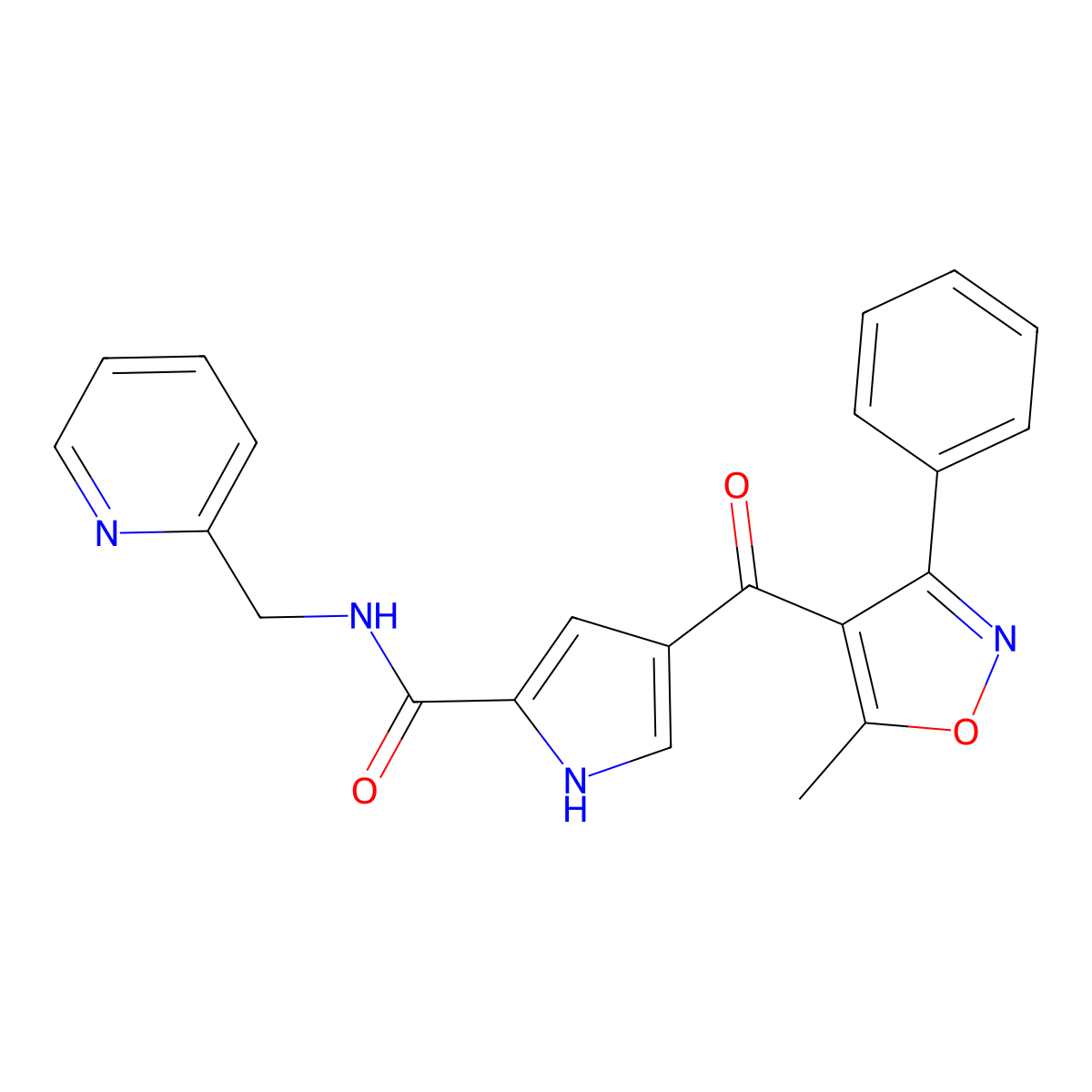 4-[(5-methyl-3-phenyl-4-isoxazolyl)carbonyl]-N-(2-pyridinylmethyl)-1H-pyrrole-2-carboxamide molecular structure, CAS 439109-65-6