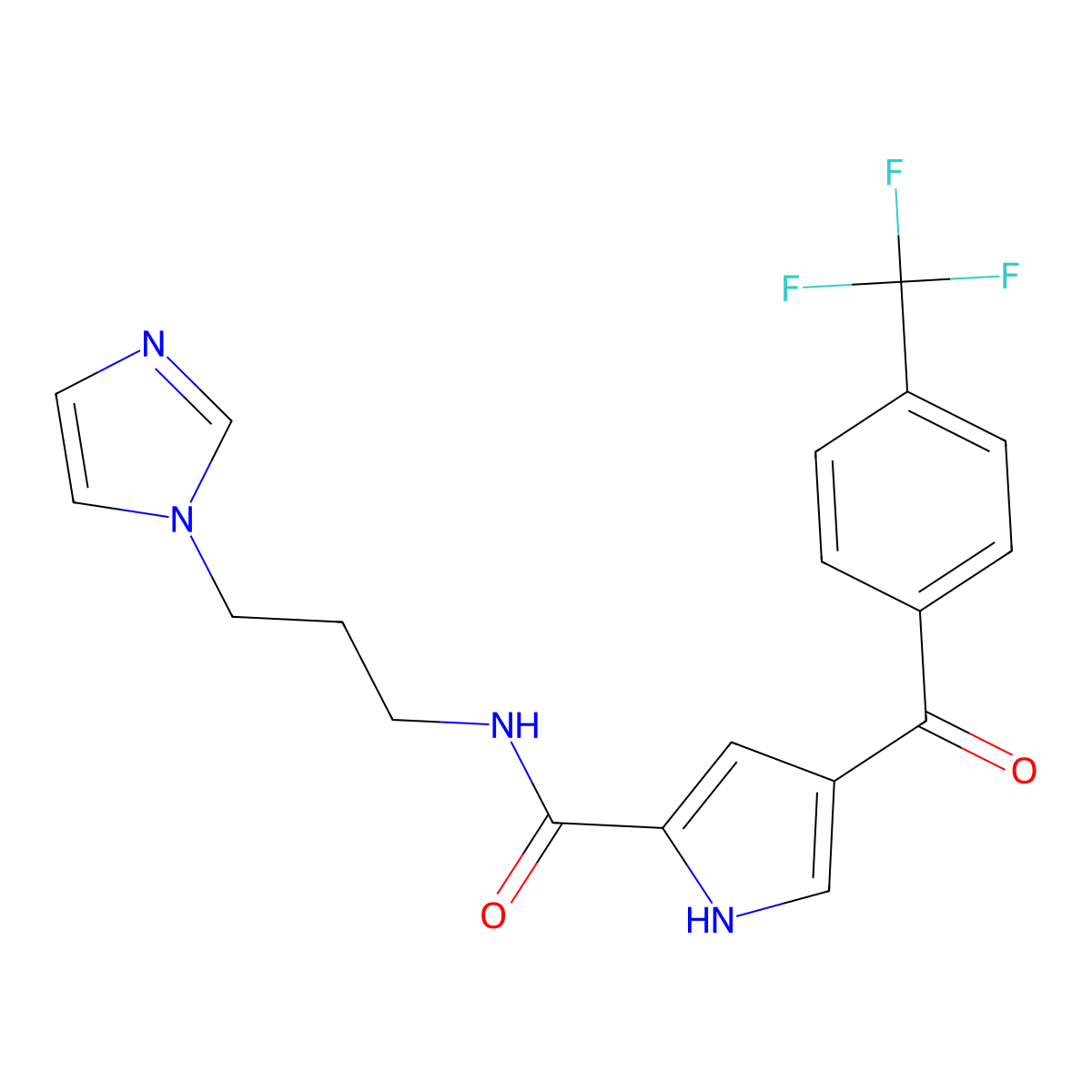 N-[3-(1H-imidazol-1-yl)propyl]-4-[4-(trifluoromethyl)benzoyl]-1H-pyrrole-2-carboxamide molecular structure, CAS 439109-68-9
