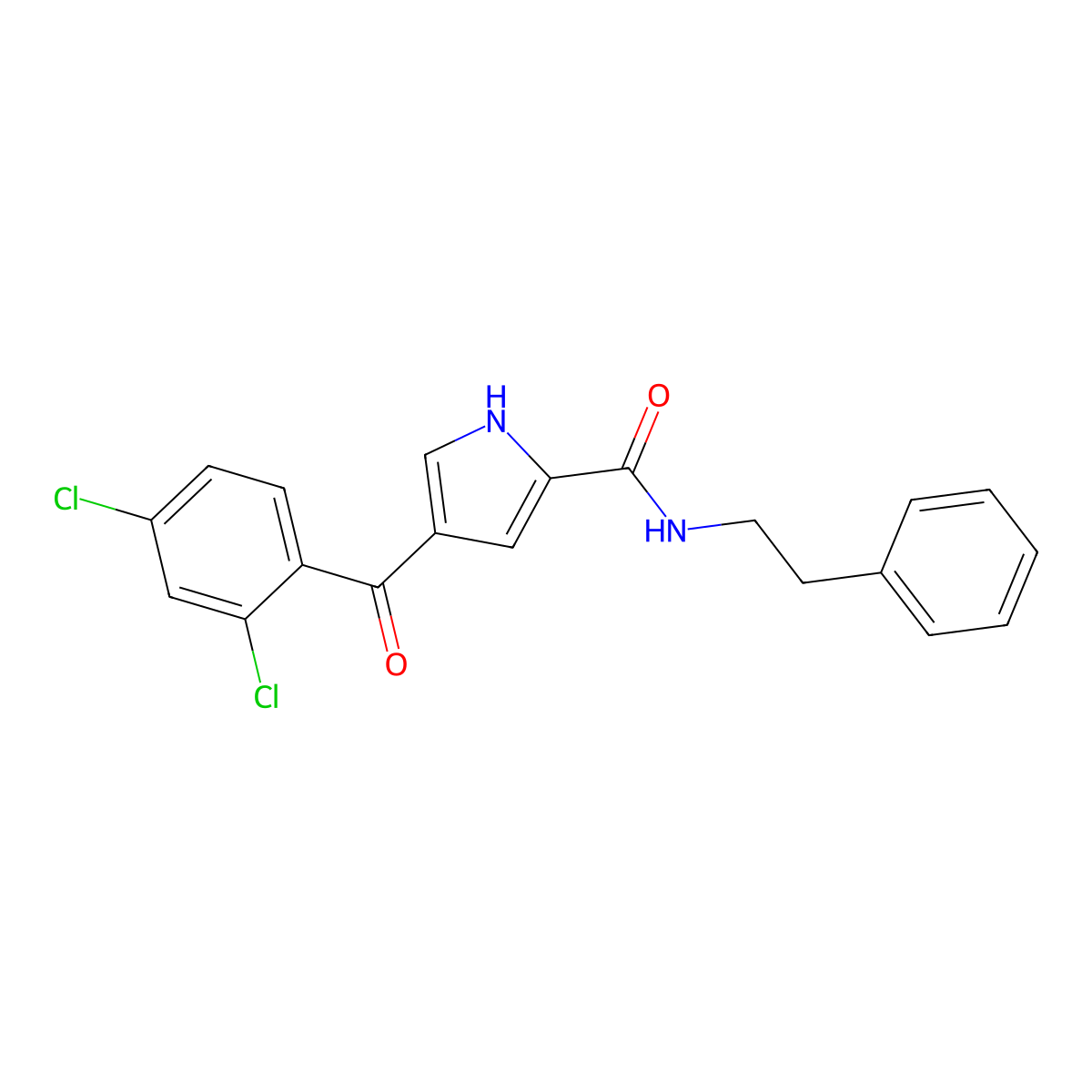 4-(2,4-dichlorobenzoyl)-N-phenethyl-1H-pyrrole-2-carboxamide molecular structure, CAS 439109-69-0