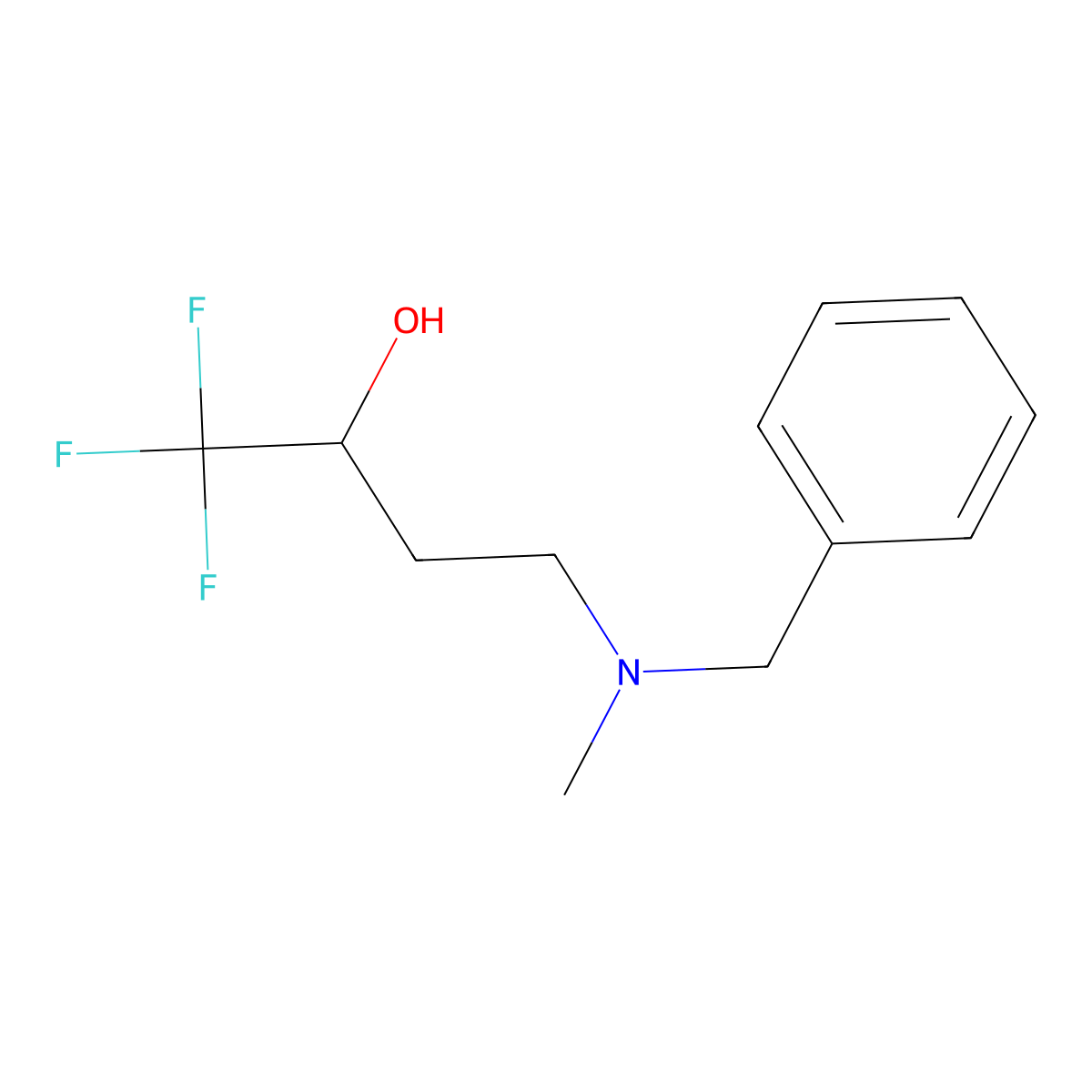 4-[Benzyl(methyl)amino]-1,1,1-trifluorobutan-2-ol molecular structure, CAS 439109-73-6