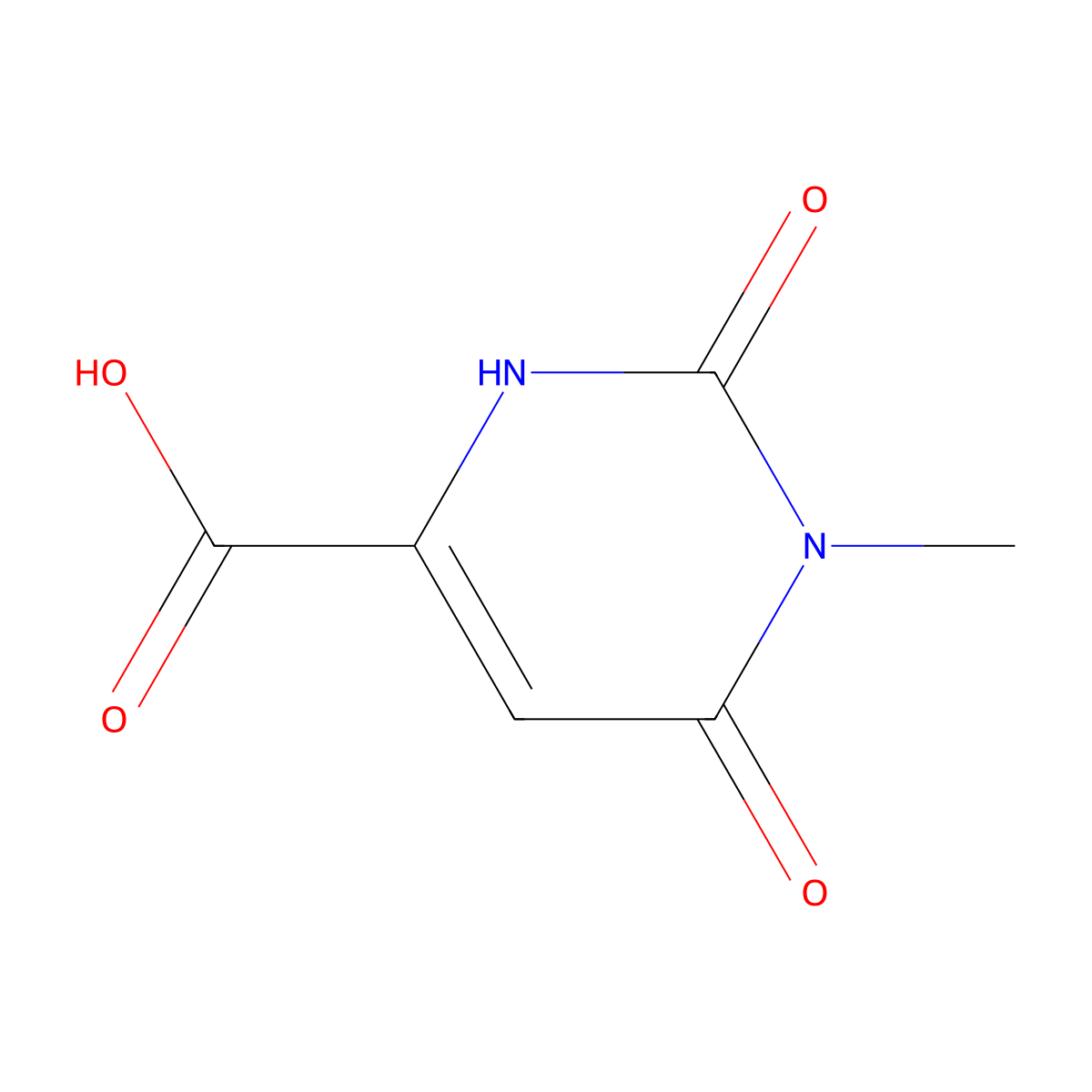 6-Hydroxy-1-methyl-2-oxo-1,2-dihydro-4-pyrimidinecarboxylic acid molecular structure, CAS 439109-81-6