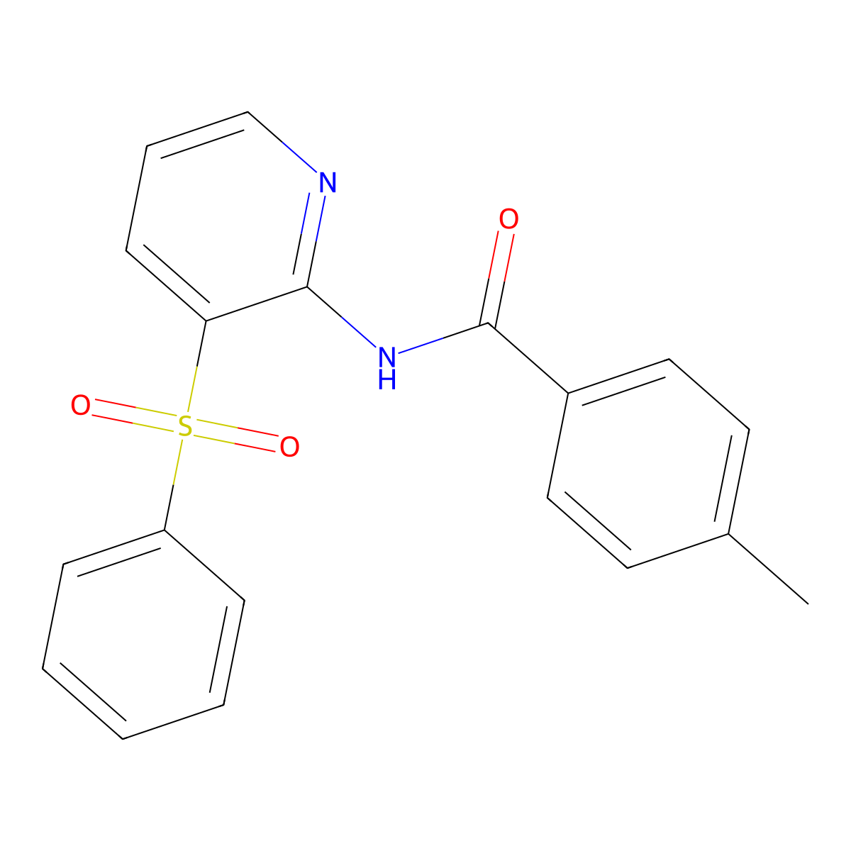 N-[3-(benzenesulfonyl)pyridin-2-yl]-4-methylbenzamide molecular structure, CAS 439110-51-7