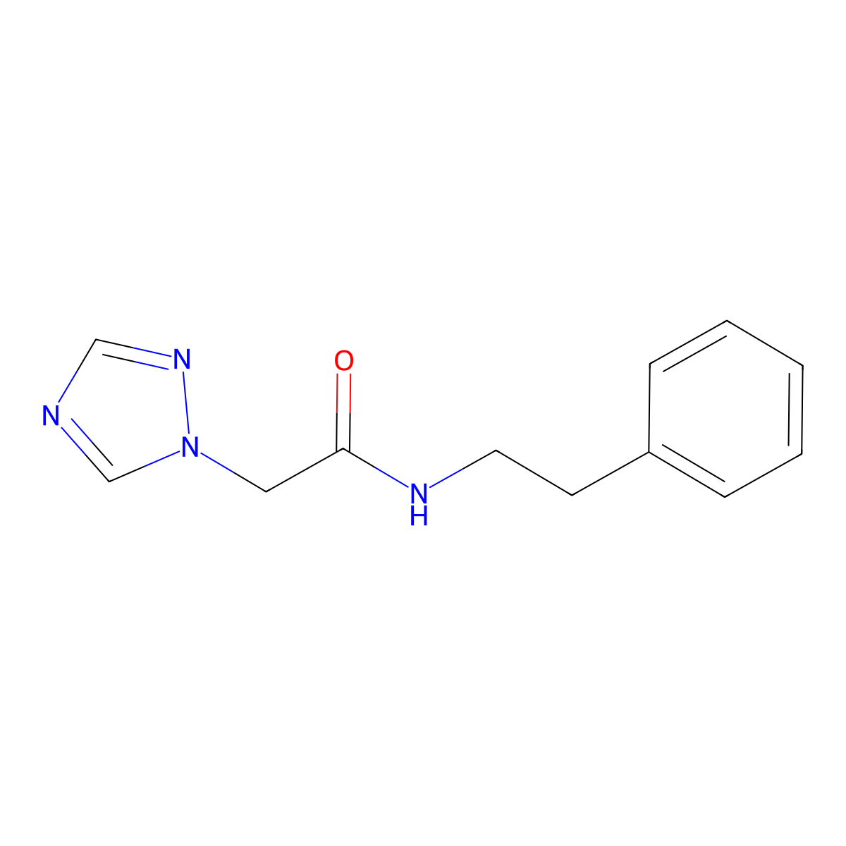 N-phenethyl-2-(1H-1,2,4-triazol-1-yl)acetamide molecular structure, CAS 439110-55-1
