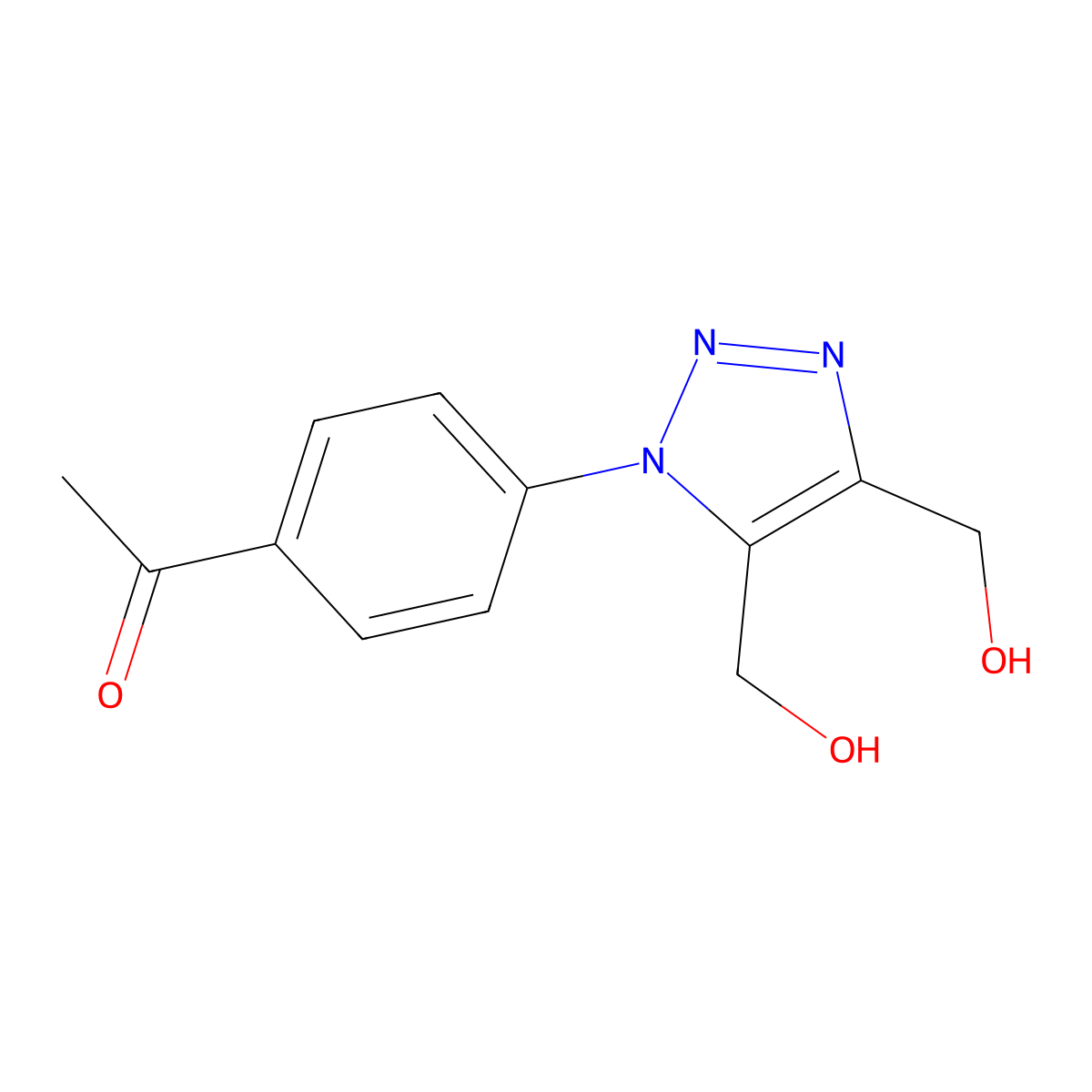 1-{4-[4,5-bis(hydroxymethyl)-1H-1,2,3-triazol-1-yl]phenyl}-1-ethanone molecular structure, CAS 439110-57-3