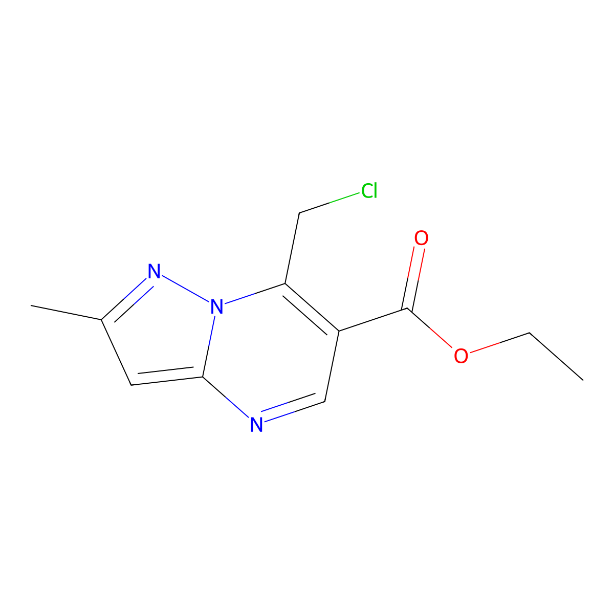 Ethyl 7-(chloromethyl)-2-methylpyrazolo[1,5-a]pyrimidine-6-carboxylate molecular structure, CAS 439110-66-4
