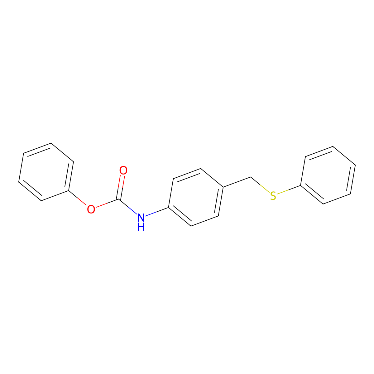 phenyl N-{4-[(phenylsulfanyl)methyl]phenyl}carbamate molecular structure, CAS 439110-75-5