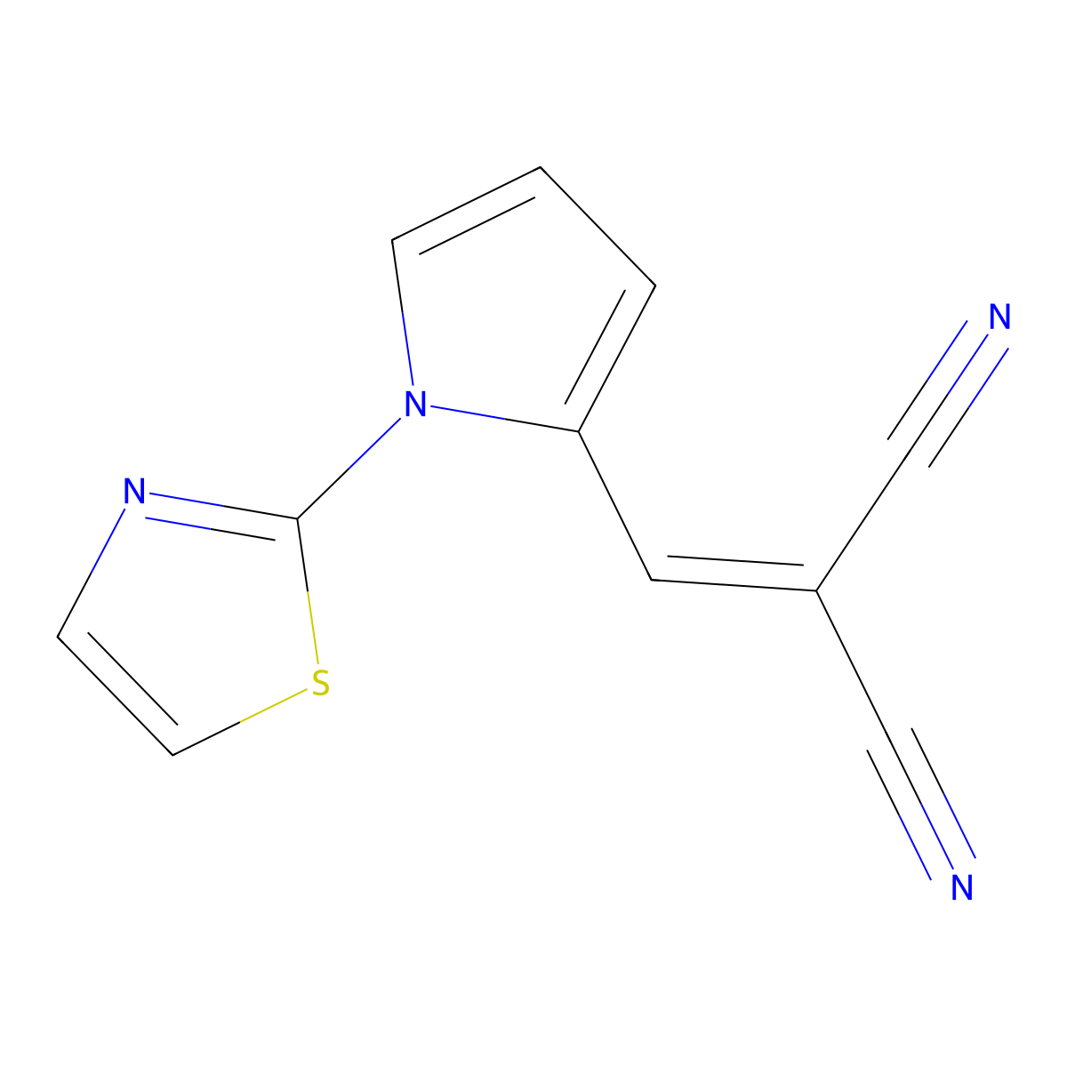 2-([1-(1,3-Thiazol-2-yl)-1H-pyrrol-2-yl]methylene)malononitrile molecular structure, CAS 439110-81-3