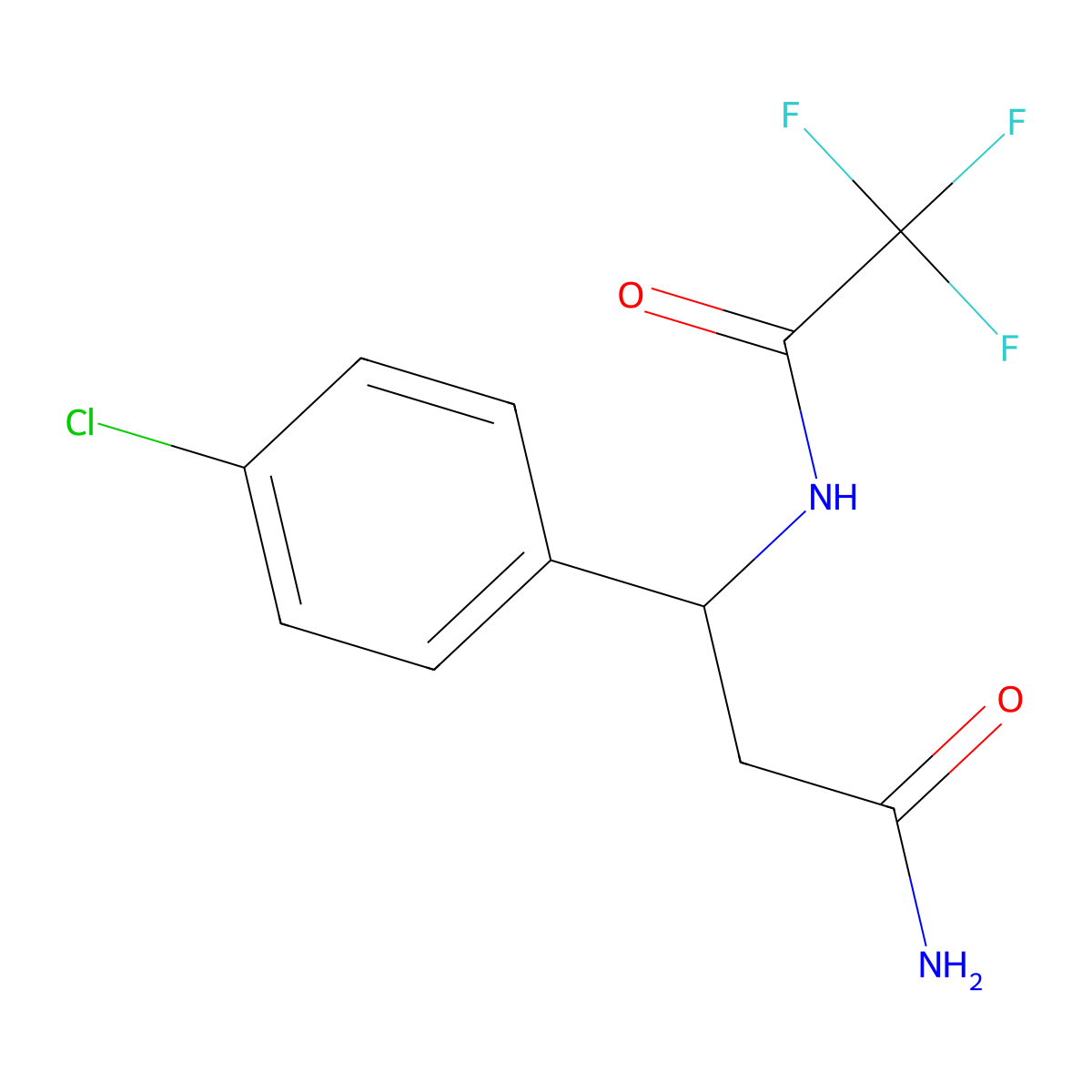 3-(4-Chlorophenyl)-3-(2,2,2-trifluoroacetamido)propanamide molecular structure, CAS 439110-82-4