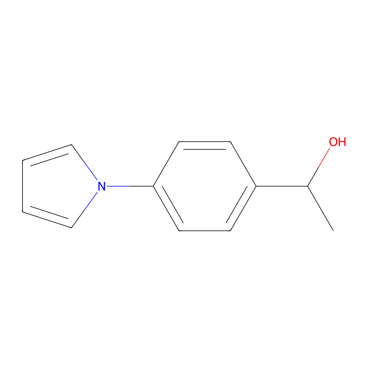 1-[4-(1H-pyrrol-1-yl)phenyl]-1-ethanol molecular structure, CAS 439110-83-5