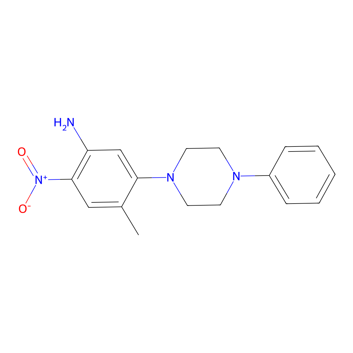 4-Methyl-2-nitro-5-(4-phenylpiperazin-1-yl)aniline molecular structure, CAS 439110-85-7