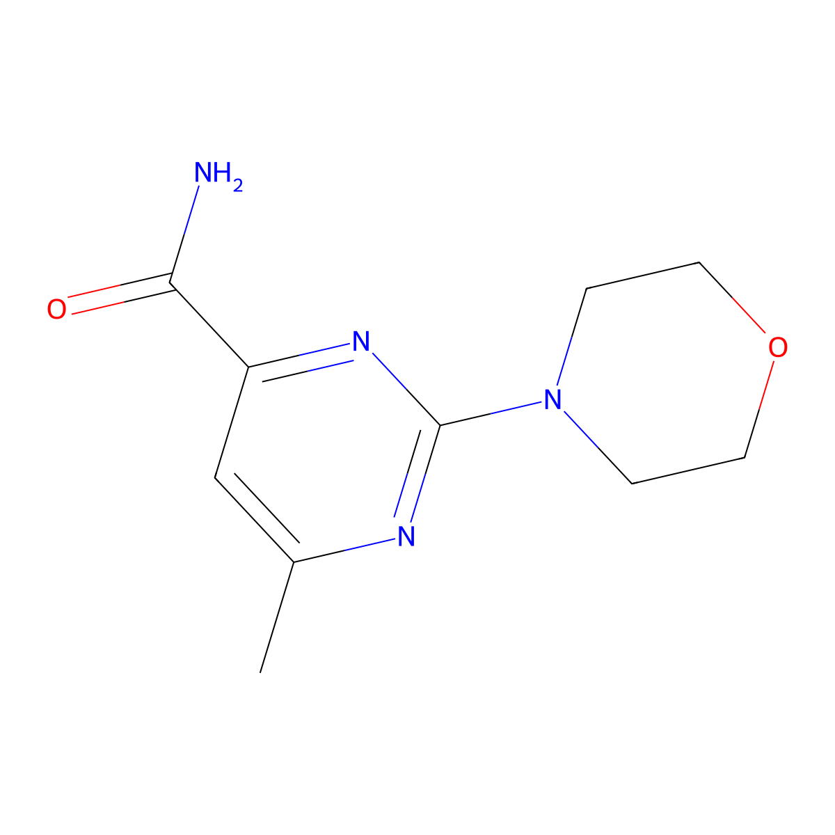 6-Methyl-2-morpholino-4-pyrimidinecarboxamide molecular structure, CAS 439110-92-6