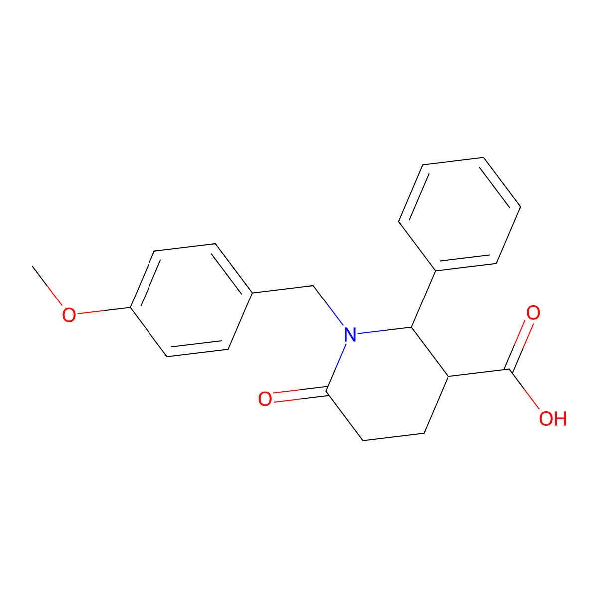 1-[(4-Methoxyphenyl)methyl]-6-oxo-2-phenylpiperidine-3-carboxylic acid molecular structure, CAS 439110-93-7