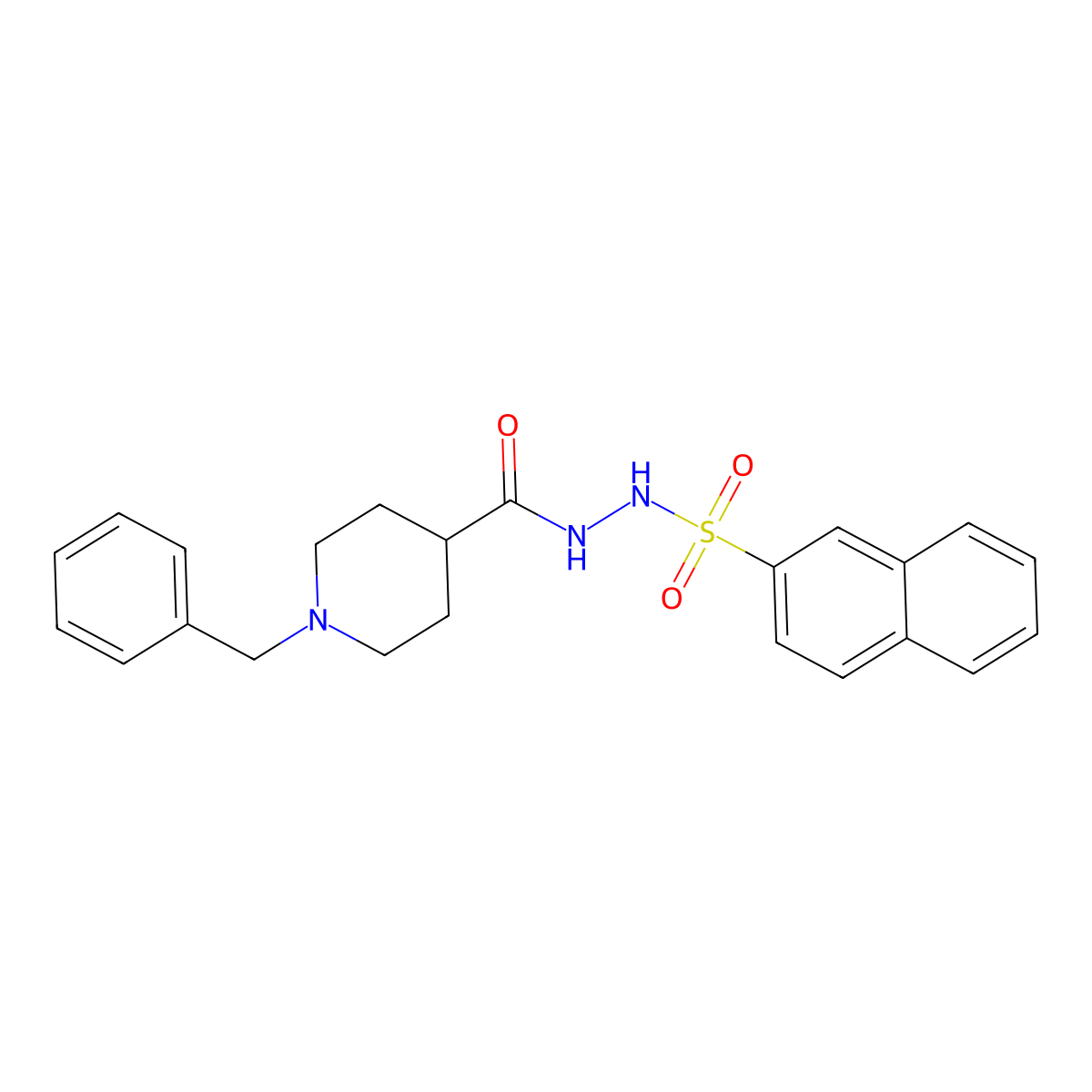 N'-[(1-benzyl-4-piperidinyl)carbonyl]-2-naphthalenesulfonohydrazide molecular structure, CAS 439111-11-2