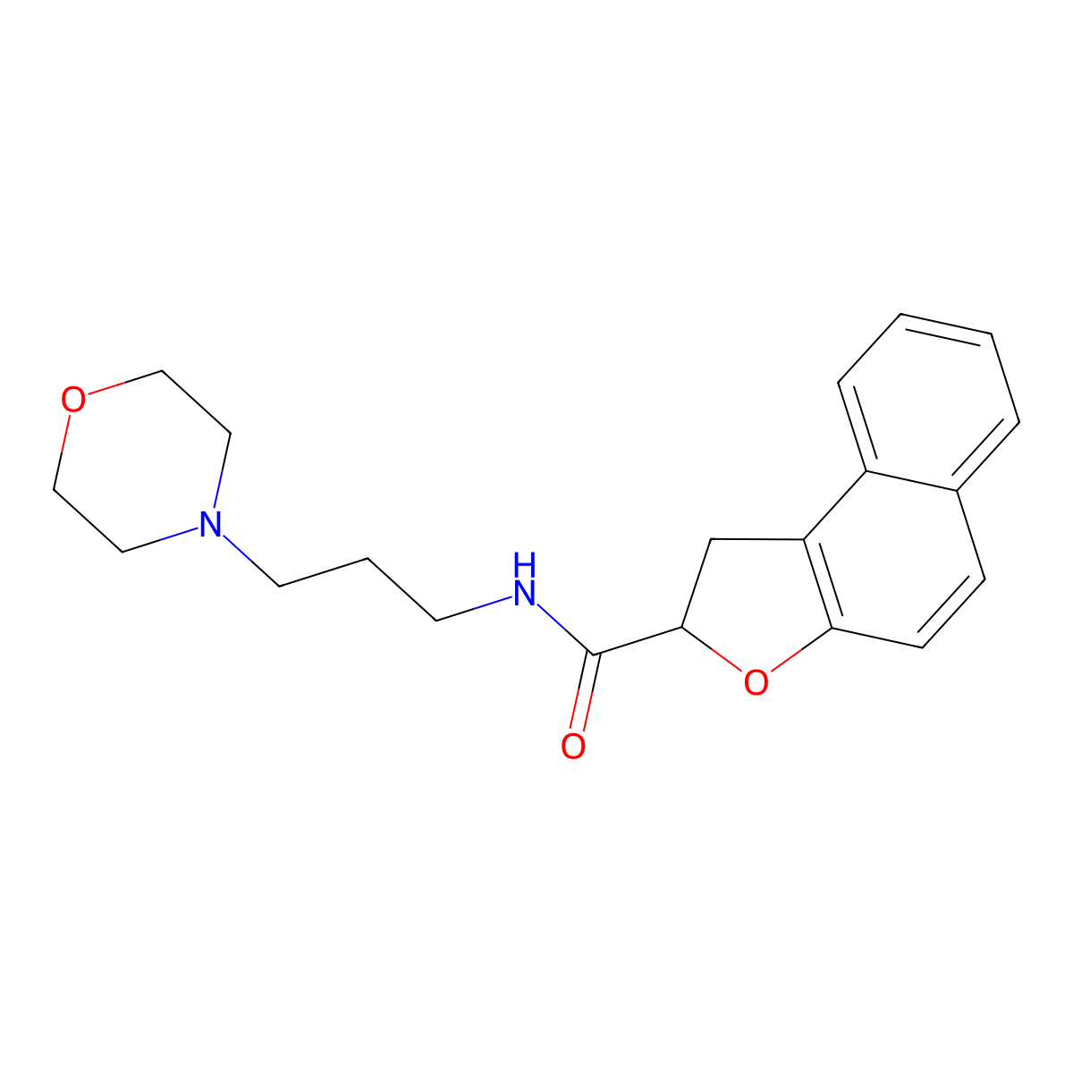 N-(3-morpholinopropyl)-1,2-dihydronaphtho[2,1-b]furan-2-carboxamide molecular structure, CAS 439111-15-6