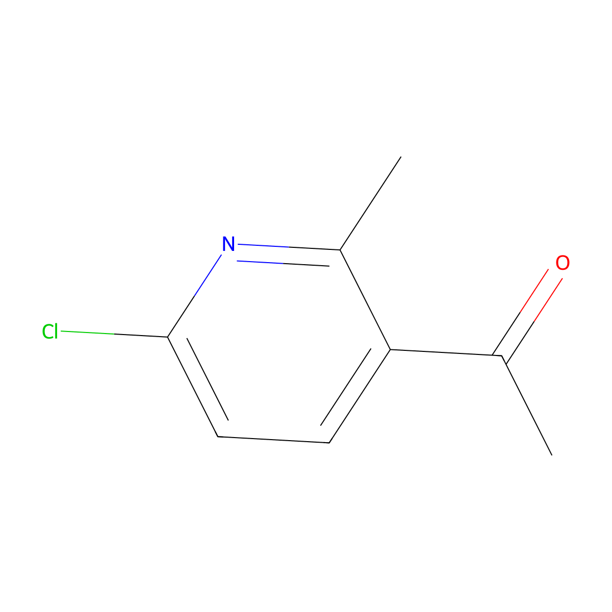 1-(6-Chloro-2-methylpyridin-3-yl)ethanone molecular structure, CAS 439111-18-9