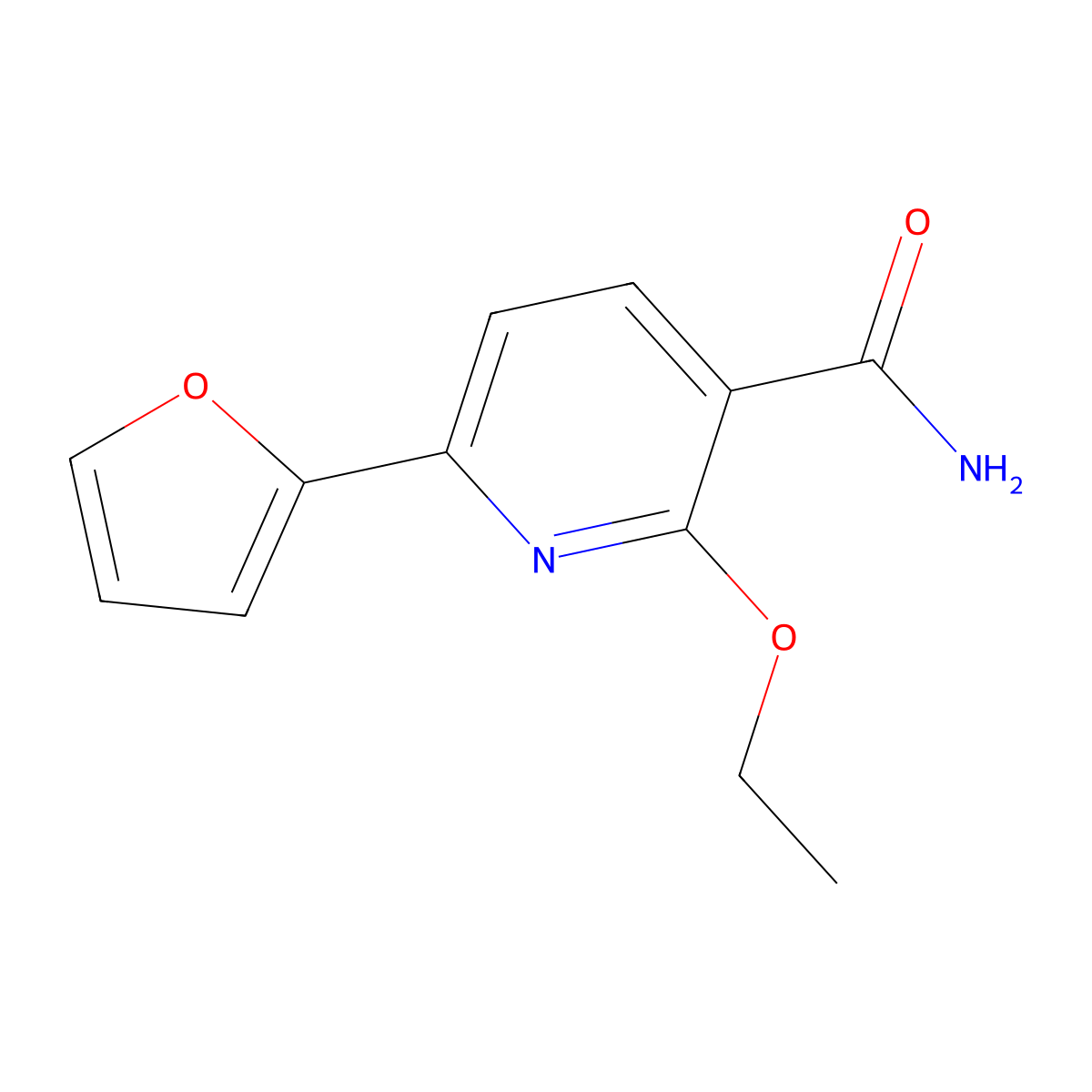 2-Ethoxy-6-(furan-2-yl)pyridine-3-carboxamide molecular structure, CAS 439111-19-0