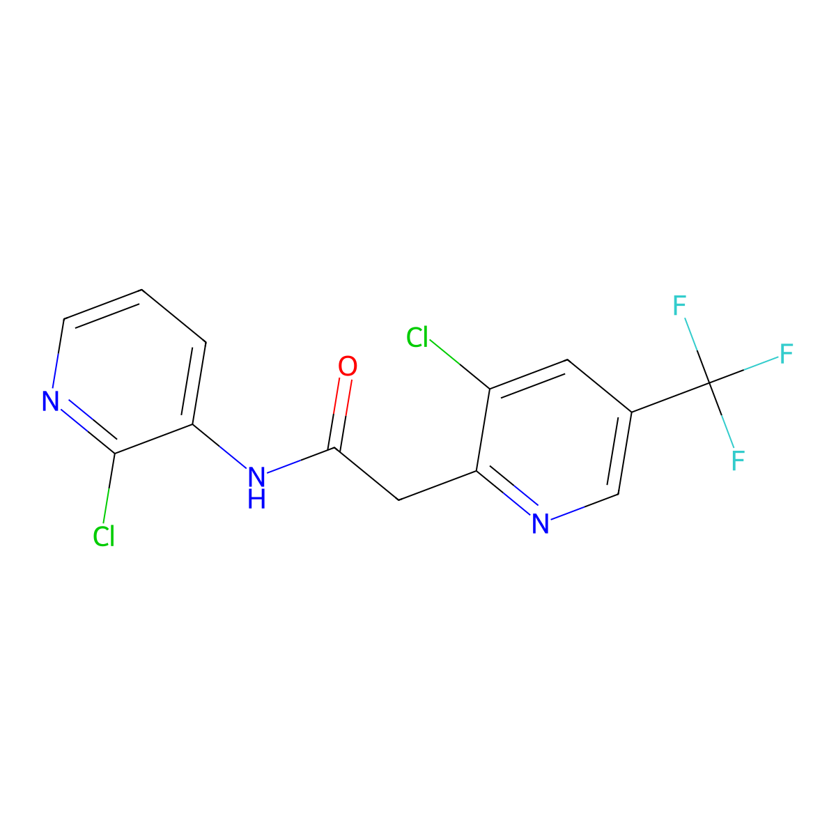 N-(2-chloro-3-pyridinyl)-2-[3-chloro-5-(trifluoromethyl)-2-pyridinyl]acetamide molecular structure, CAS 439111-20-3