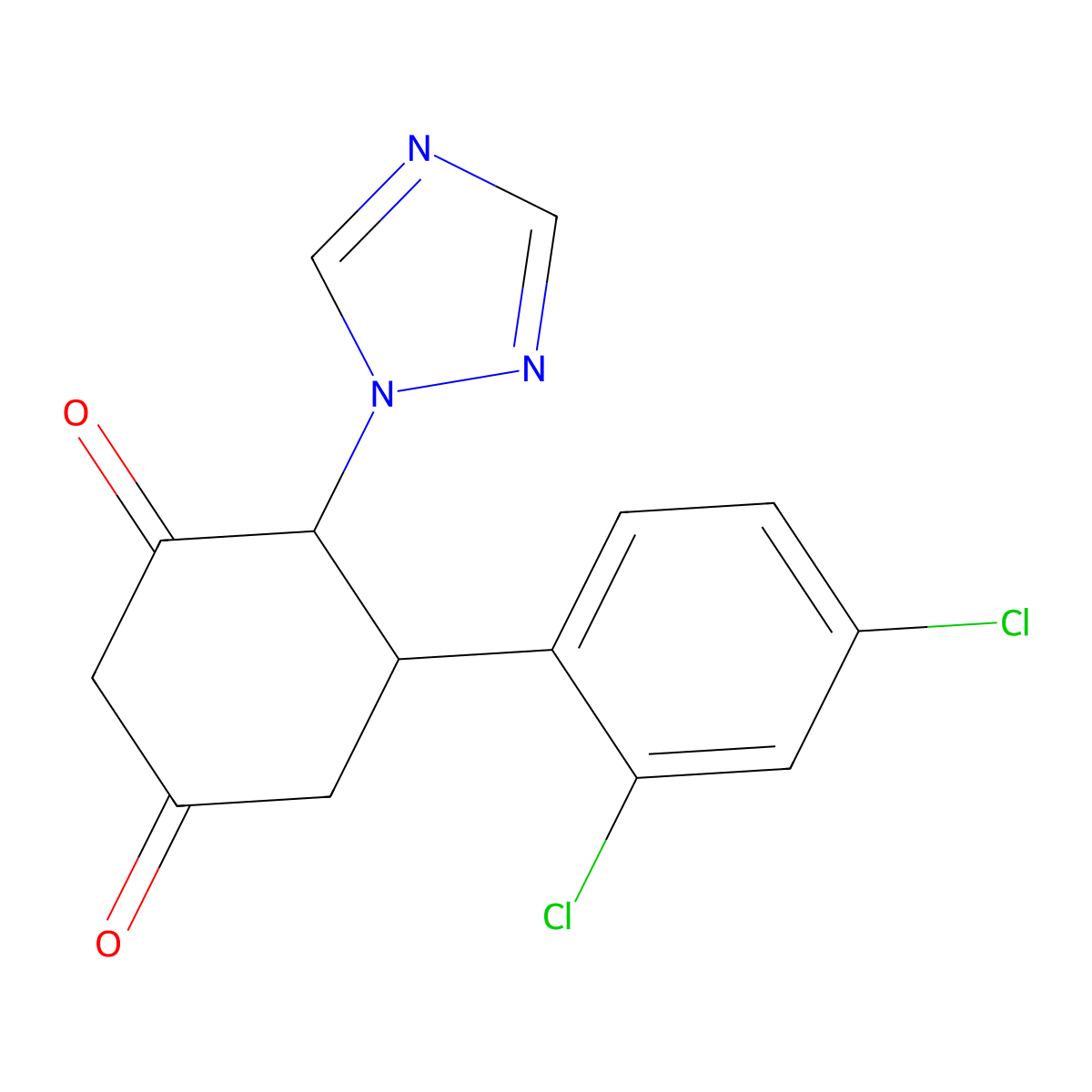 5-(2,4-dichlorophenyl)-4-(1H-1,2,4-triazol-1-yl)-1,3-cyclohexanedione molecular structure, CAS 439111-26-9