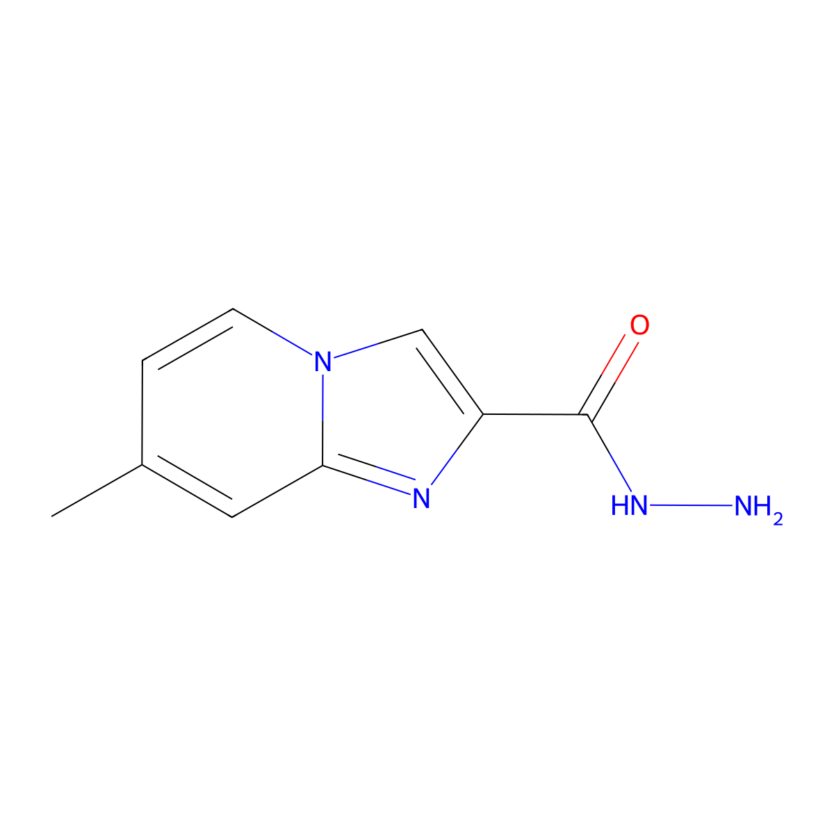 7-Methylimidazo[1,2-a]pyridine-2-carbohydrazide molecular structure, CAS 439111-38-3