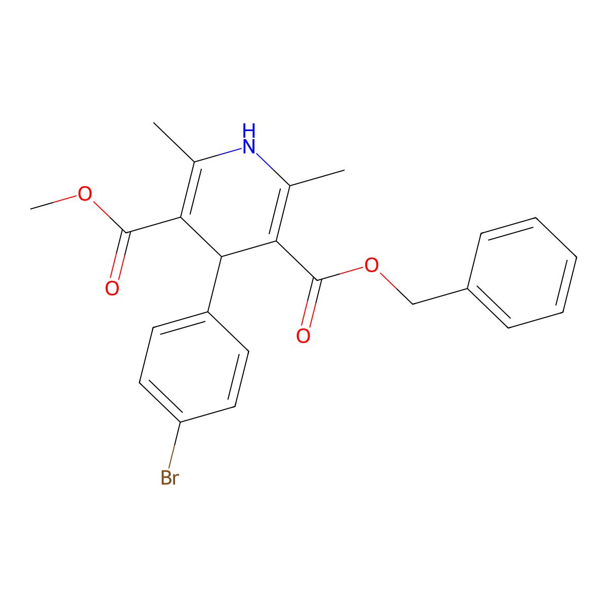 3-Benzyl 5-methyl 4-(4-bromophenyl)-2,6-dimethyl-1,4-dihydro-3,5-pyridinedicarboxylate molecular structure, CAS 439111-40-7