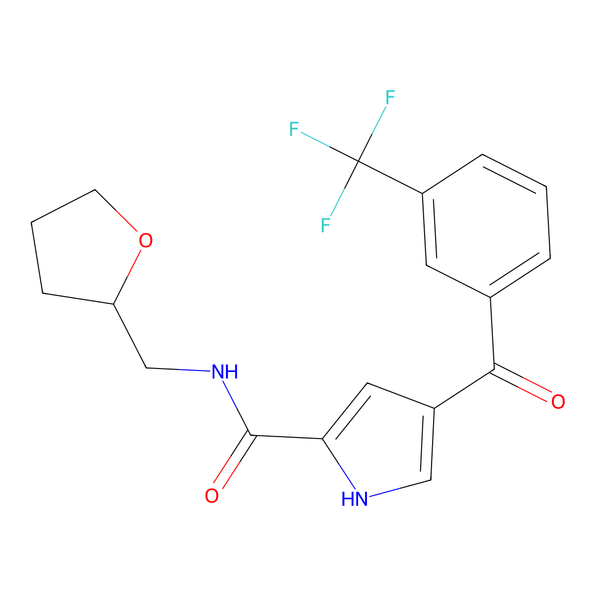 N-(tetrahydro-2-furanylmethyl)-4-[3-(trifluoromethyl)benzoyl]-1H-pyrrole-2-carboxamide molecular structure, CAS 439111-43-0