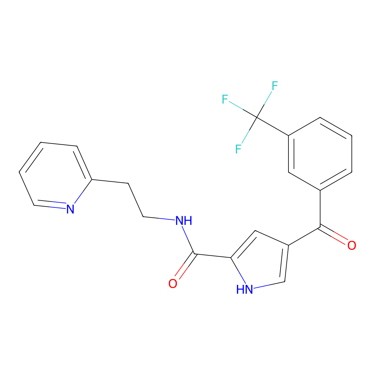 N-[2-(2-pyridinyl)ethyl]-4-[3-(trifluoromethyl)benzoyl]-1H-pyrrole-2-carboxamide molecular structure, CAS 439111-44-1