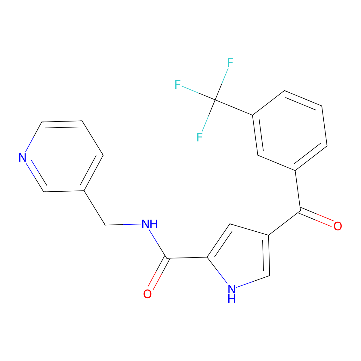N-(3-pyridinylmethyl)-4-[3-(trifluoromethyl)benzoyl]-1H-pyrrole-2-carboxamide molecular structure, CAS 439111-47-4