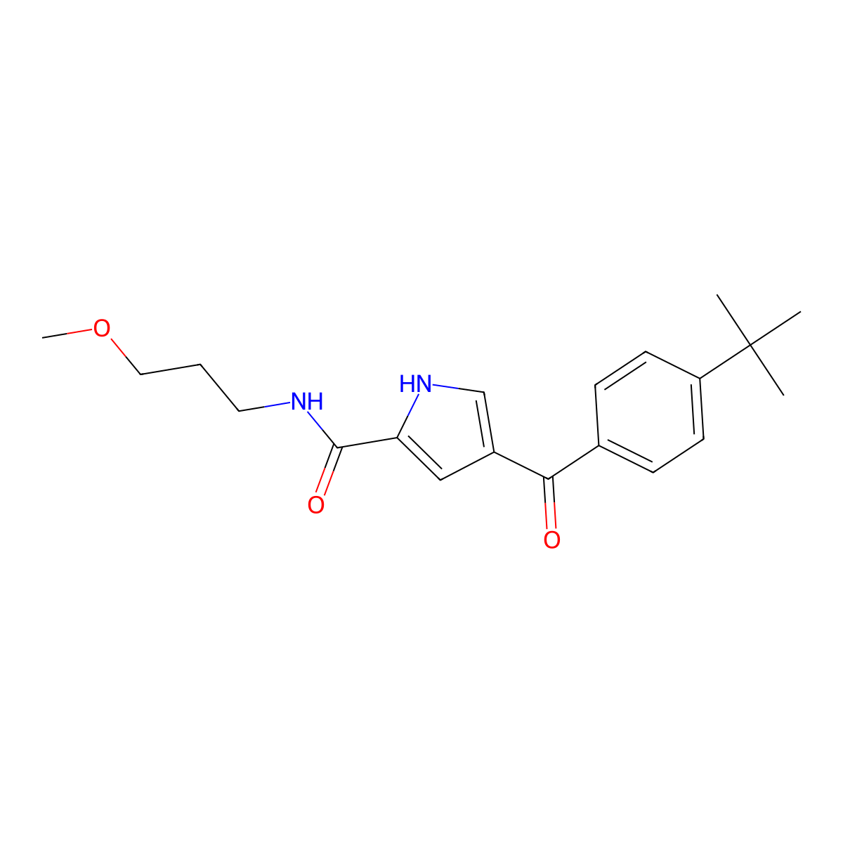 4-(4-tert-butylbenzoyl)-N-(3-methoxypropyl)-1H-pyrrole-2-carboxamide molecular structure, CAS 439111-48-5