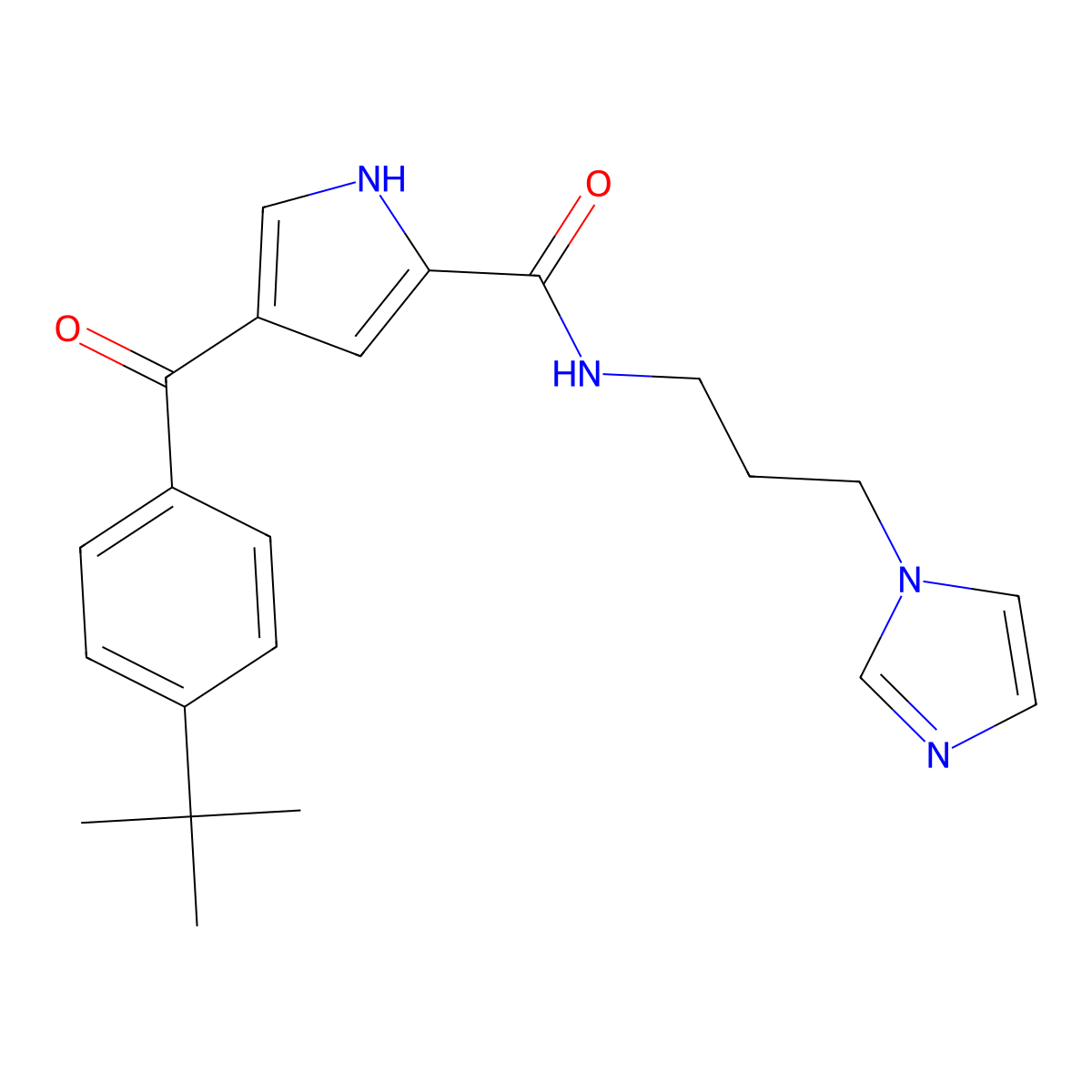 4-[4-(tert-butyl)benzoyl]-N-[3-(1H-imidazol-1-yl)propyl]-1H-pyrrole-2-carboxamide molecular structure, CAS 439111-49-6