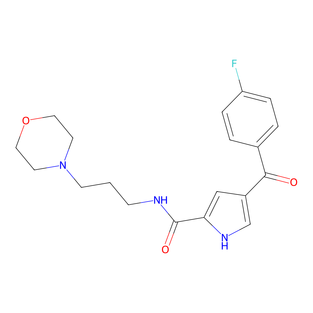 4-(4-fluorobenzoyl)-N-(3-morpholinopropyl)-1H-pyrrole-2-carboxamide molecular structure, CAS 439111-51-0