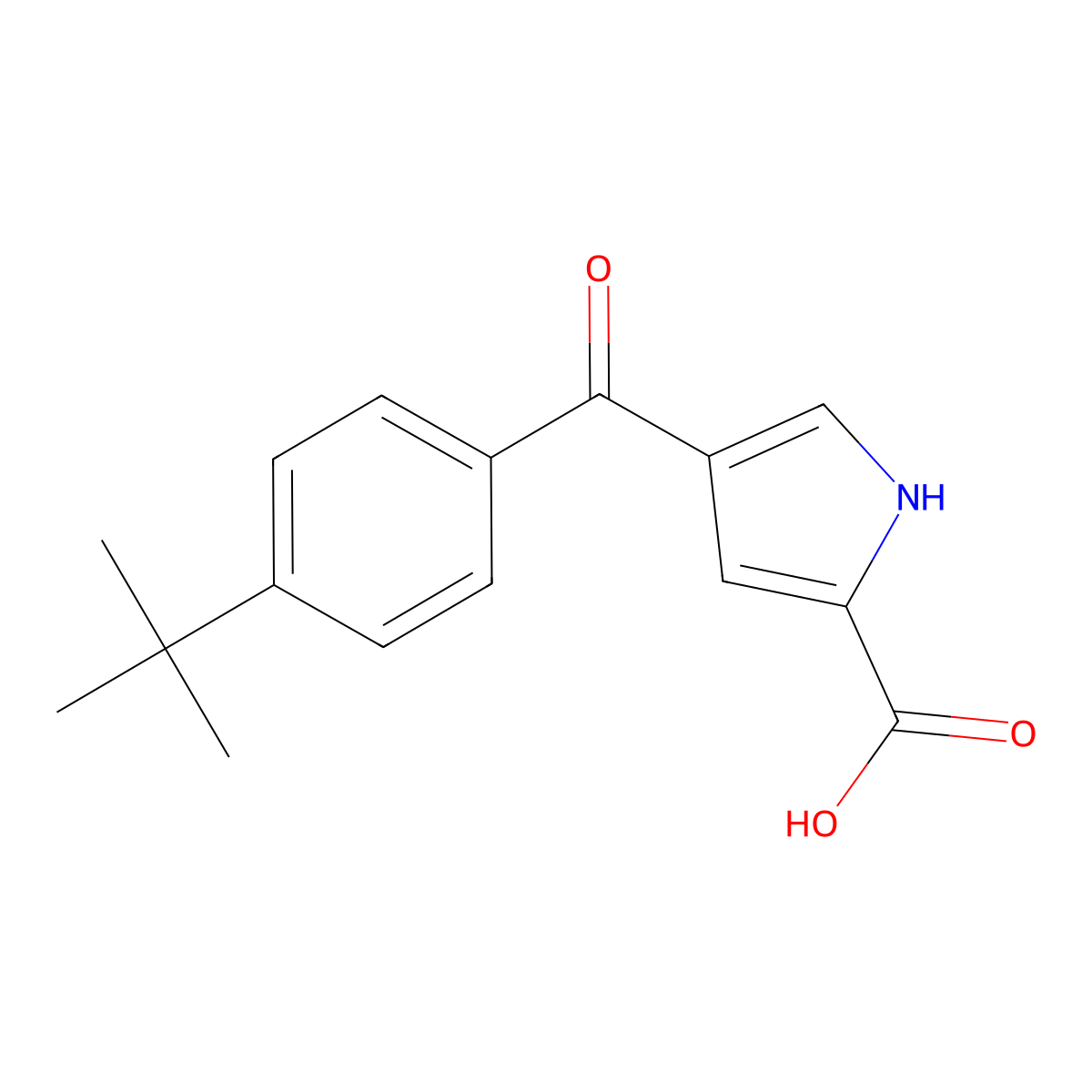 4-(4-tert-butylbenzoyl)-1H-pyrrole-2-carboxylic Acid molecular structure, CAS 439111-53-2