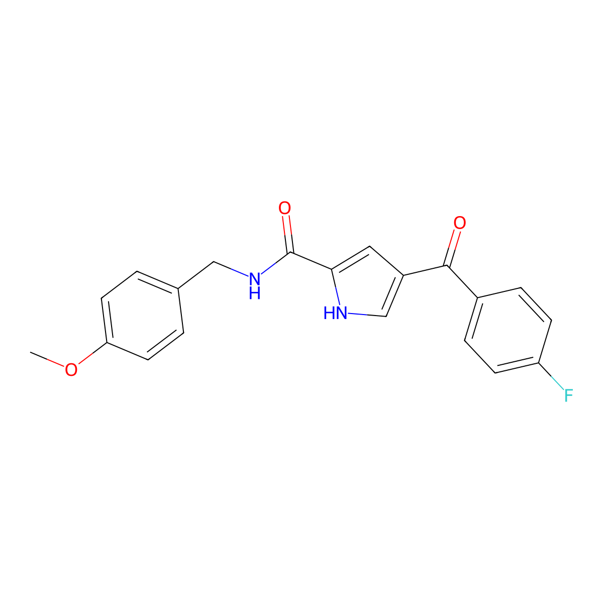 4-(4-fluorobenzoyl)-N-(4-methoxybenzyl)-1H-pyrrole-2-carboxamide molecular structure, CAS 439111-54-3
